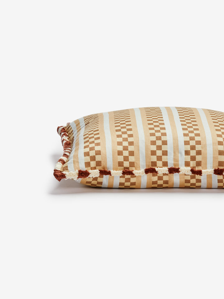 Marco Tile Ecru Linen Cushion
