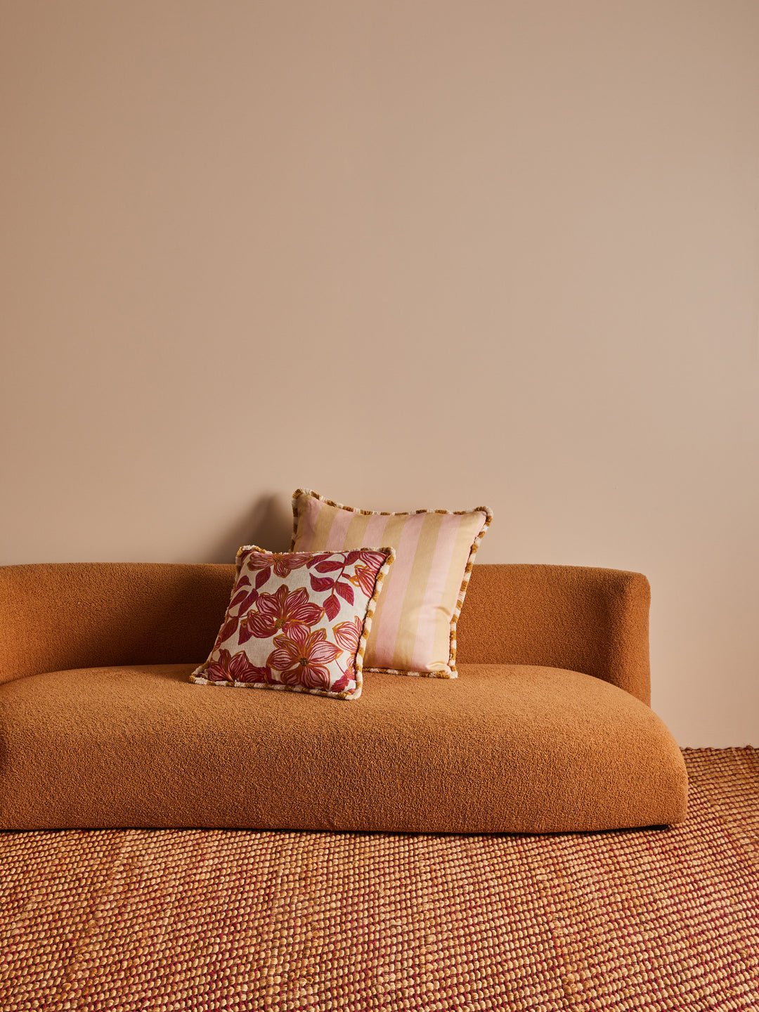 Bold Stripe Buff Linen Cushion