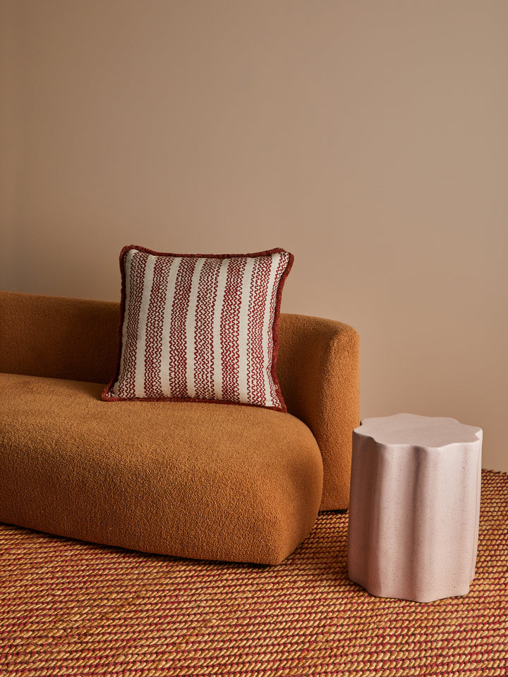 Mini Wave Cocoa Linen Cushion