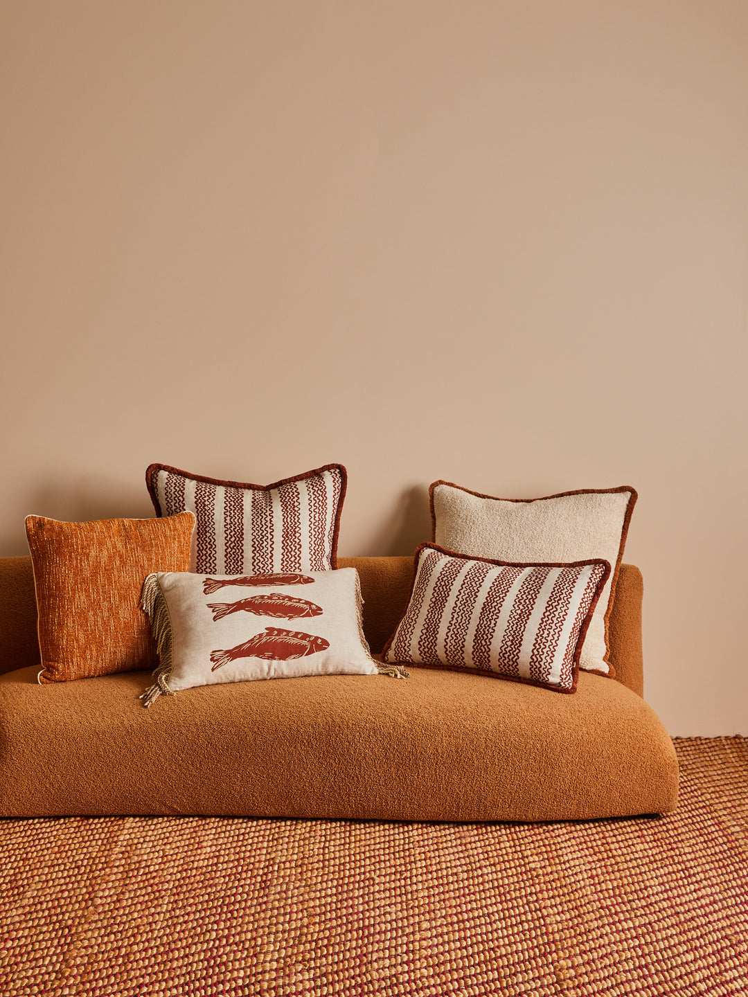 Mini Wave Cocoa Linen Cushion