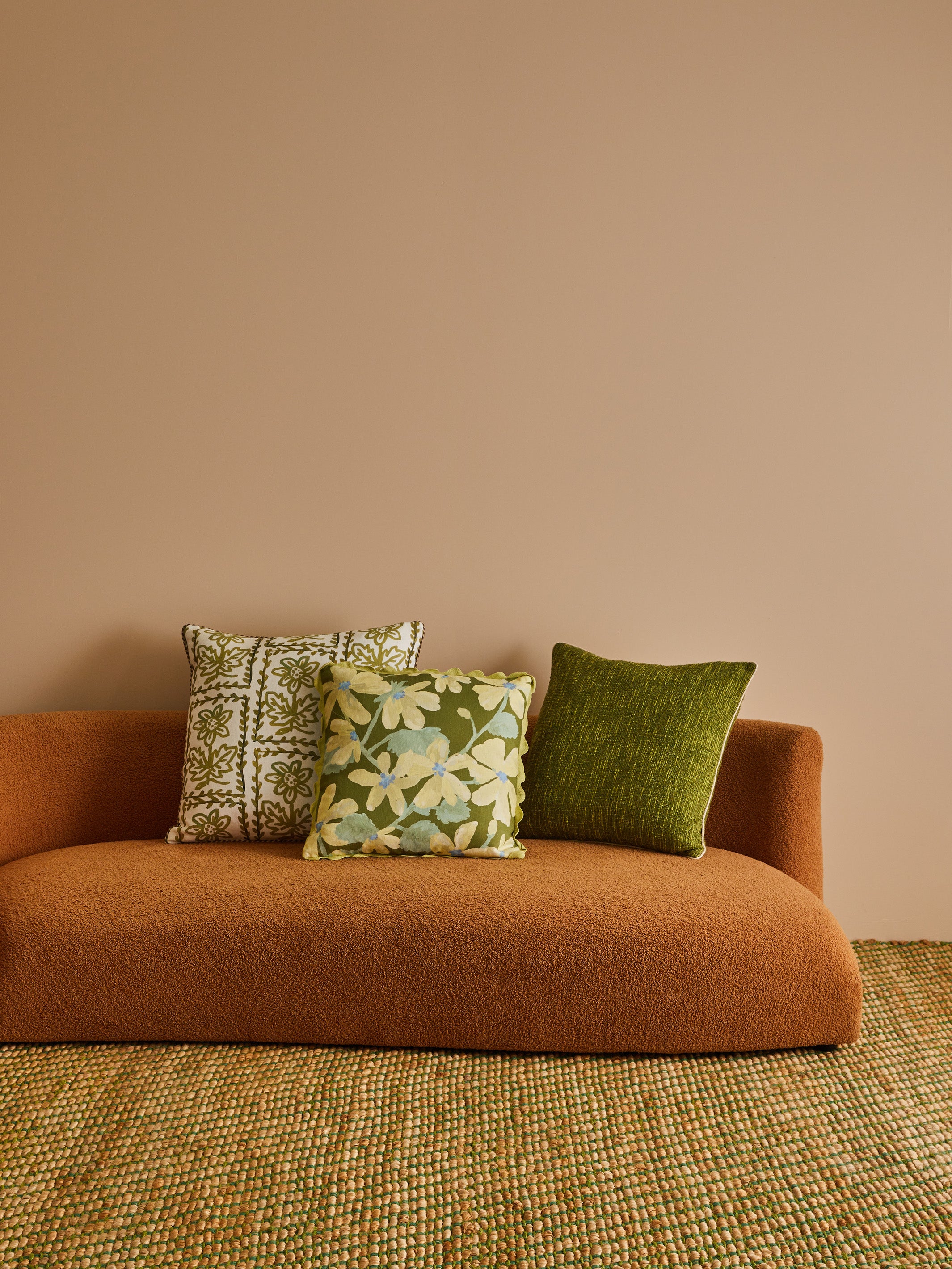Daisy Olive Linen Cushion - Almost Perfect