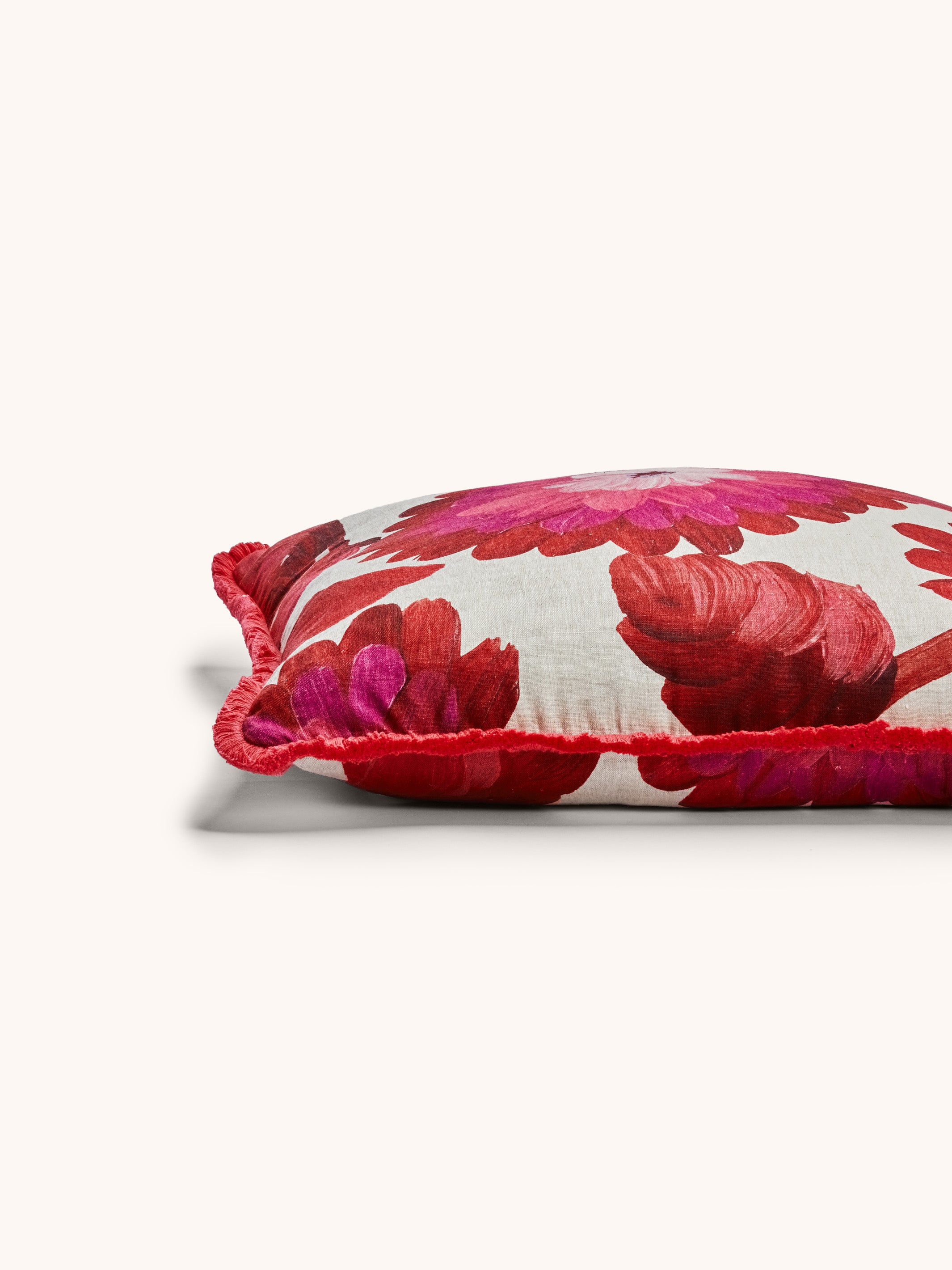 Dahlia Pink Linen Cushion