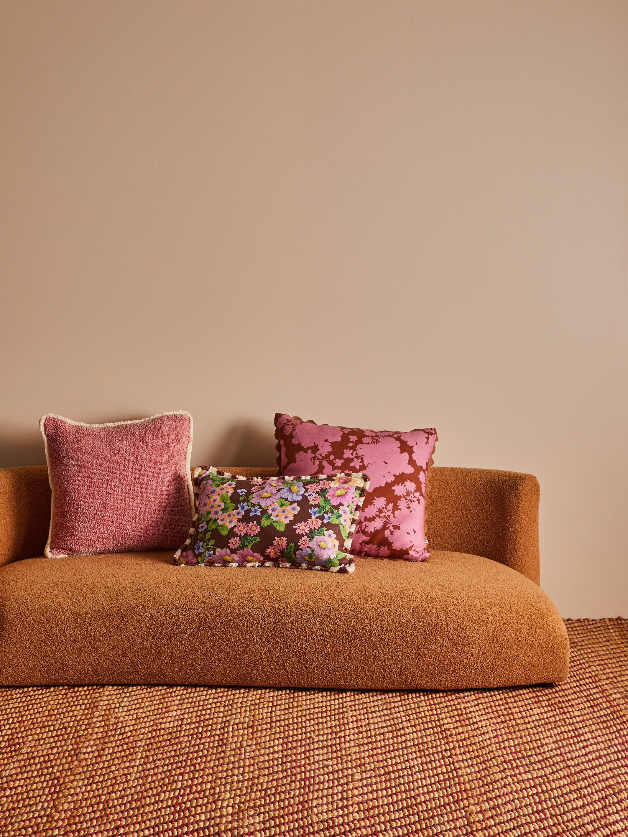 Gardenia Cerise Linen Cushion - Almost Perfect