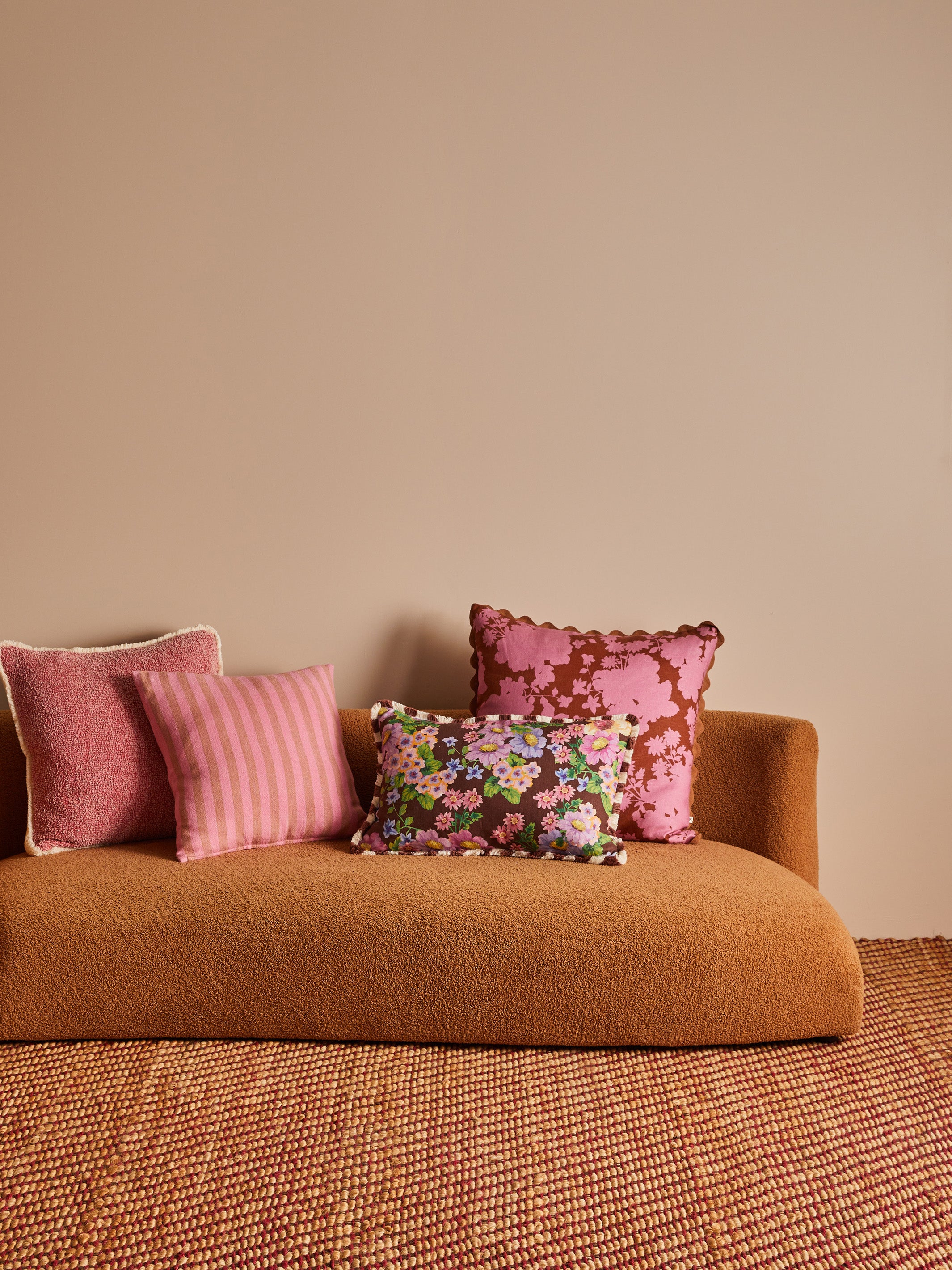 Gardenia Cerise Linen Cushion - Almost Perfect