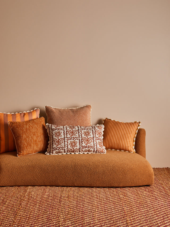 Daisy Hazelnut Linen Cushion