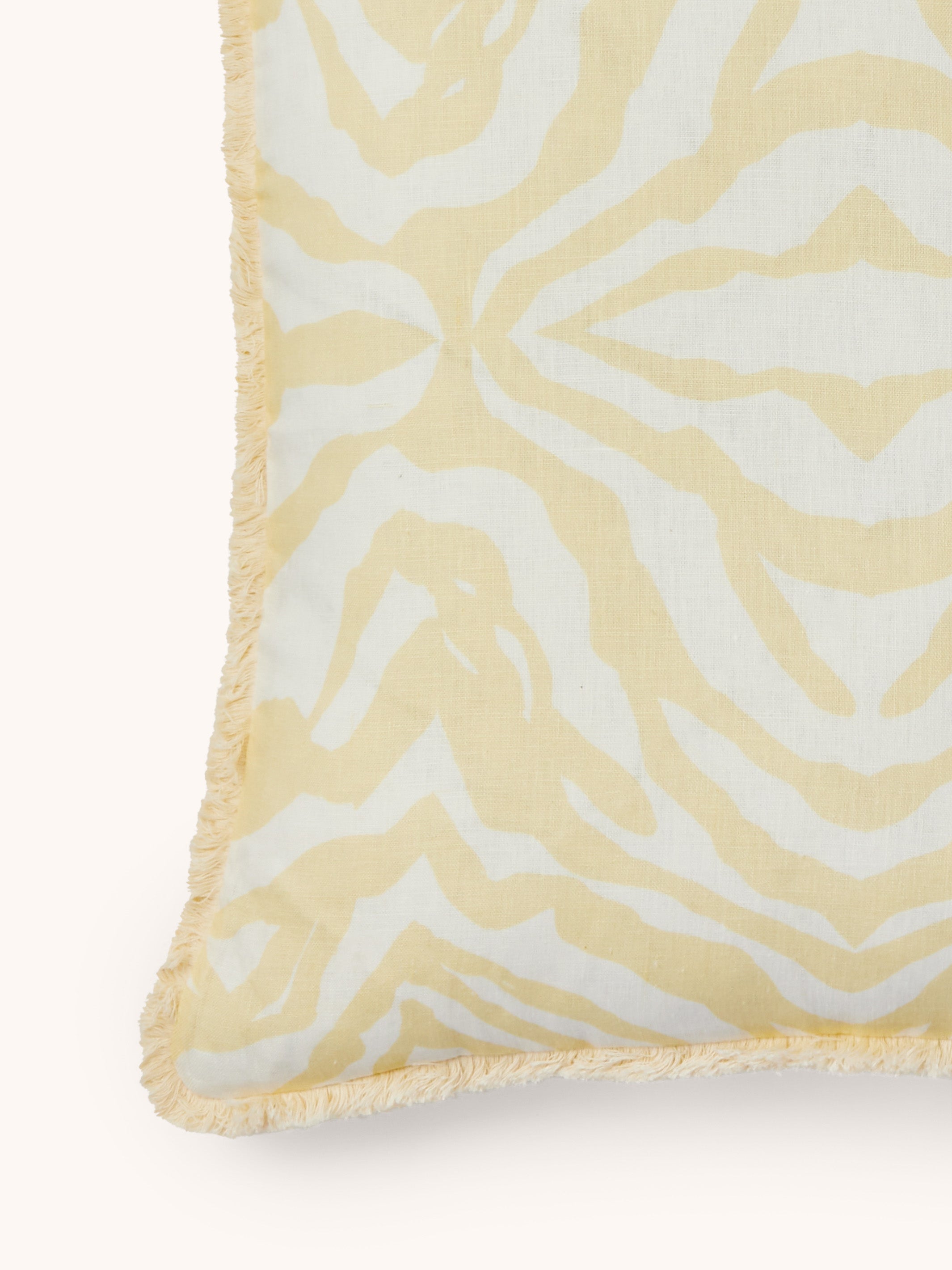 Zebra Vanilla Linen Cushion - Almost Perfect
