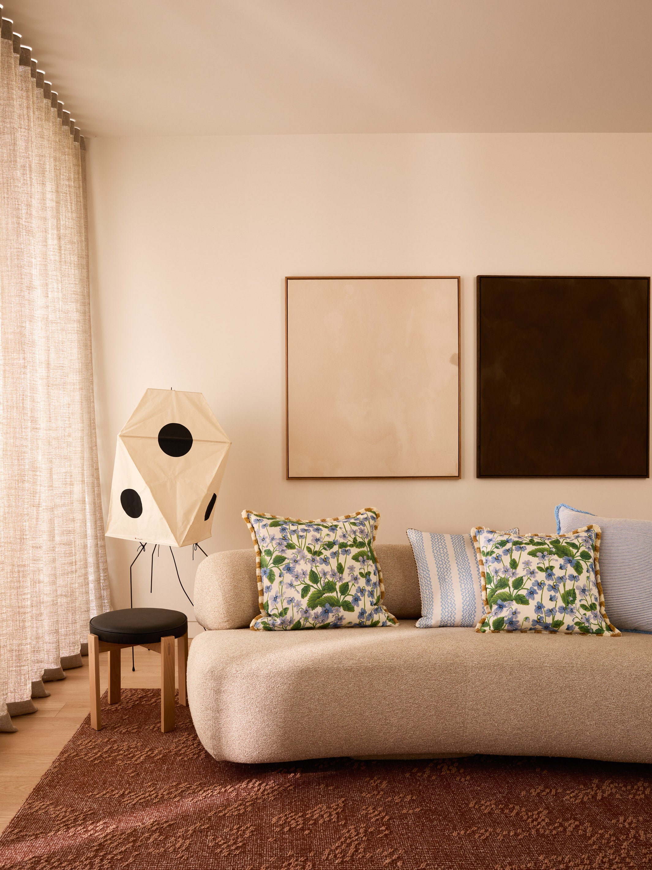 Lilas Blue Linen Cushion