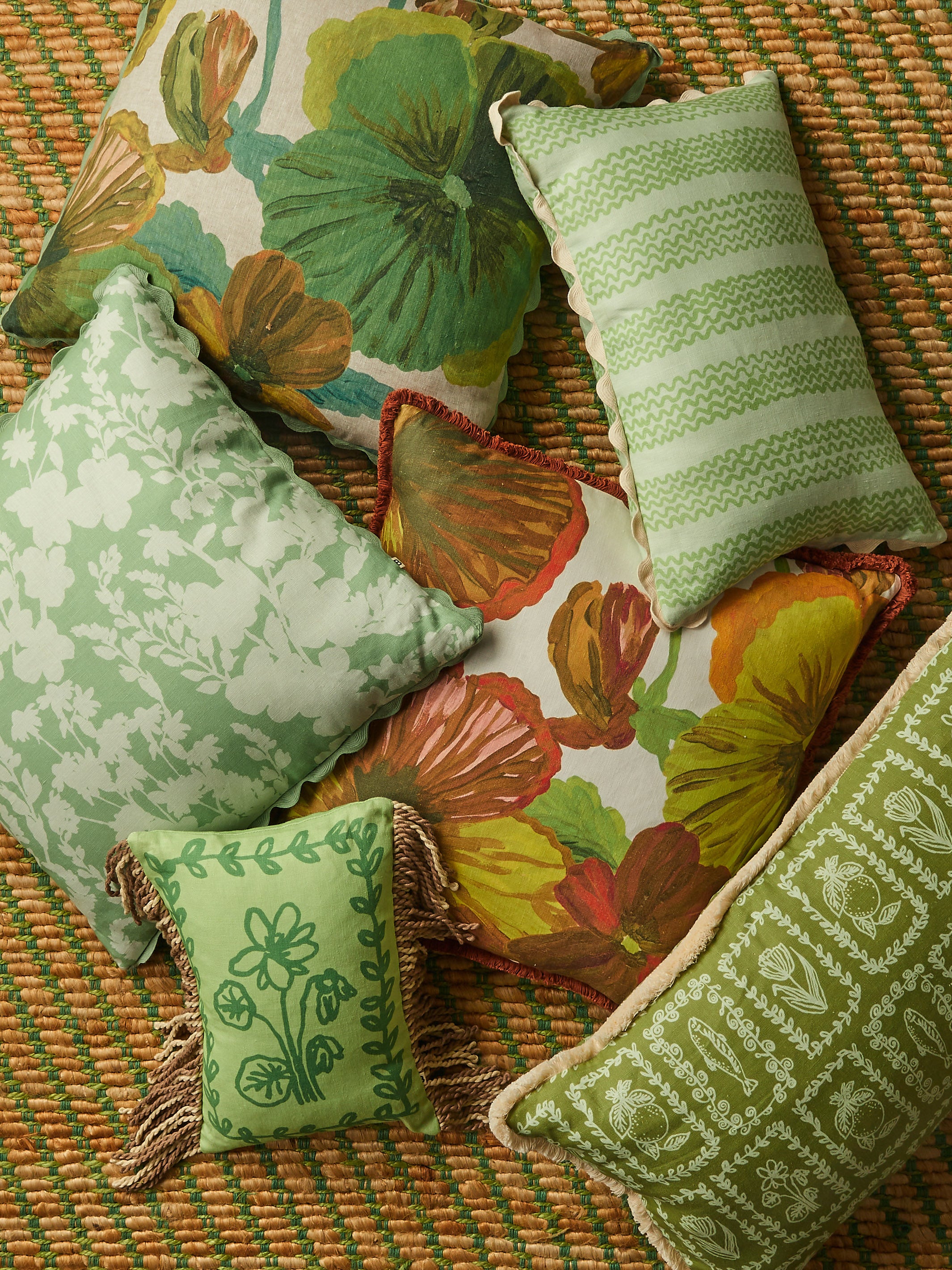 Wild Pansy Yellow Linen Cushion - Almost Perfect