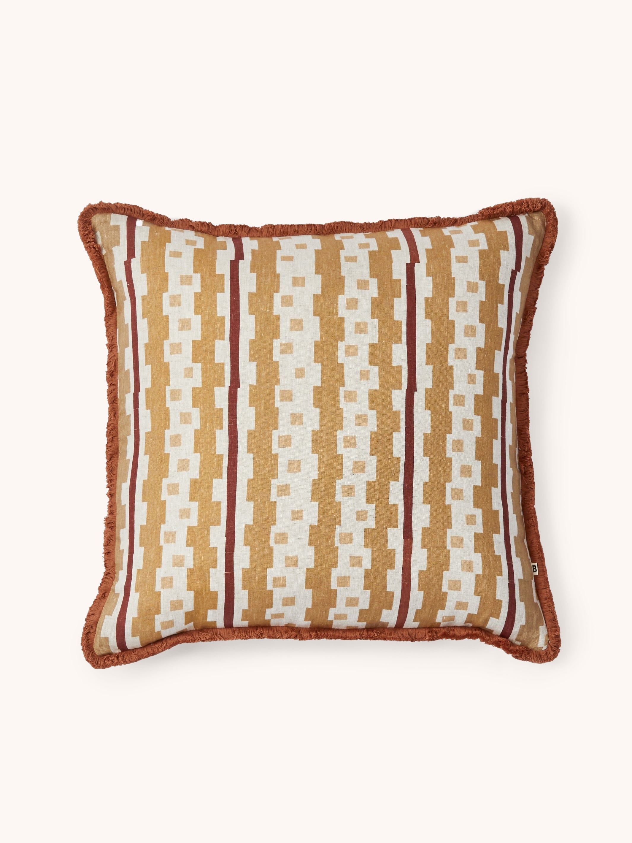 Bauhaus Tan Linen Cushion