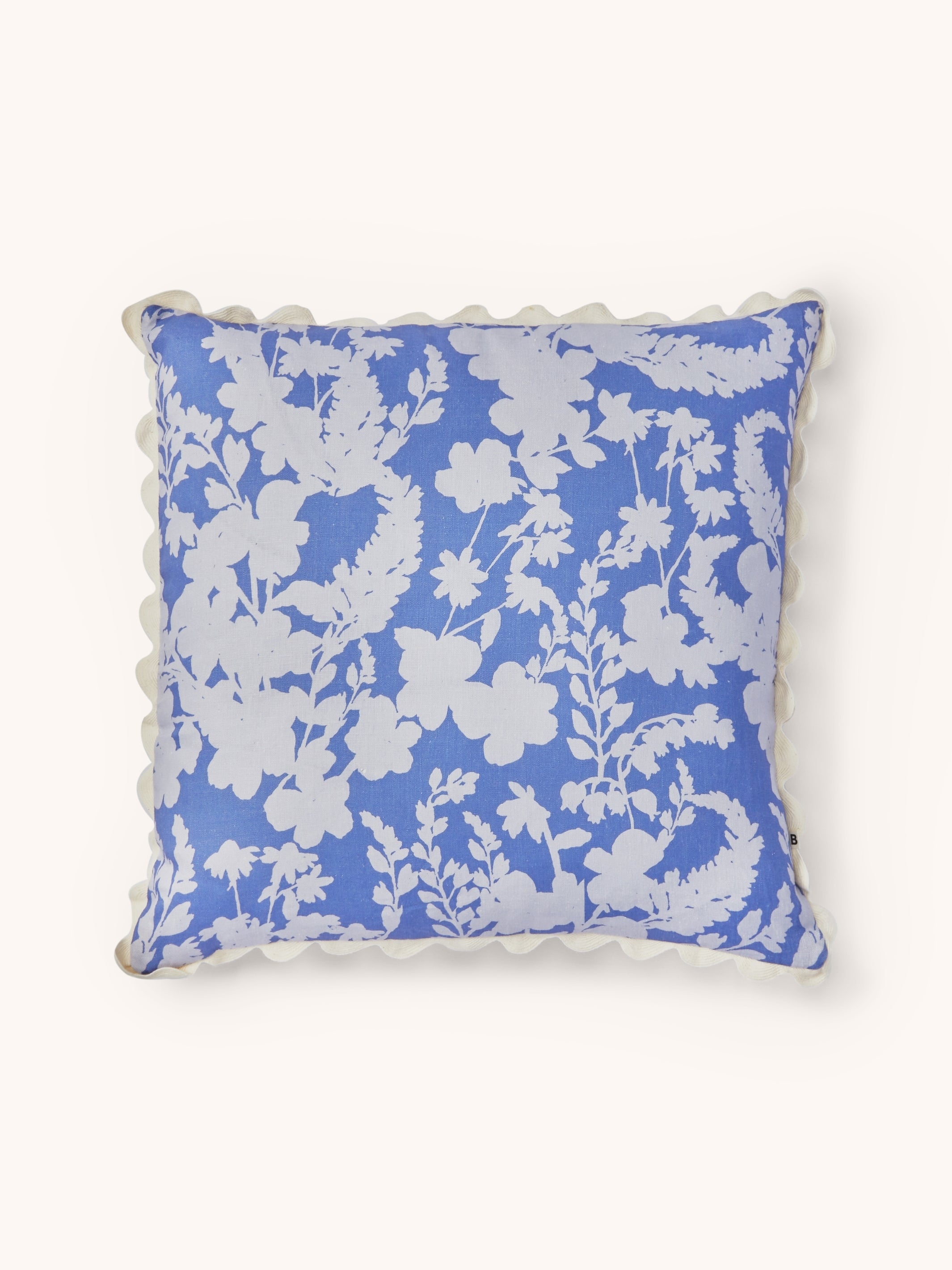 Petal Blue Linen Cushion