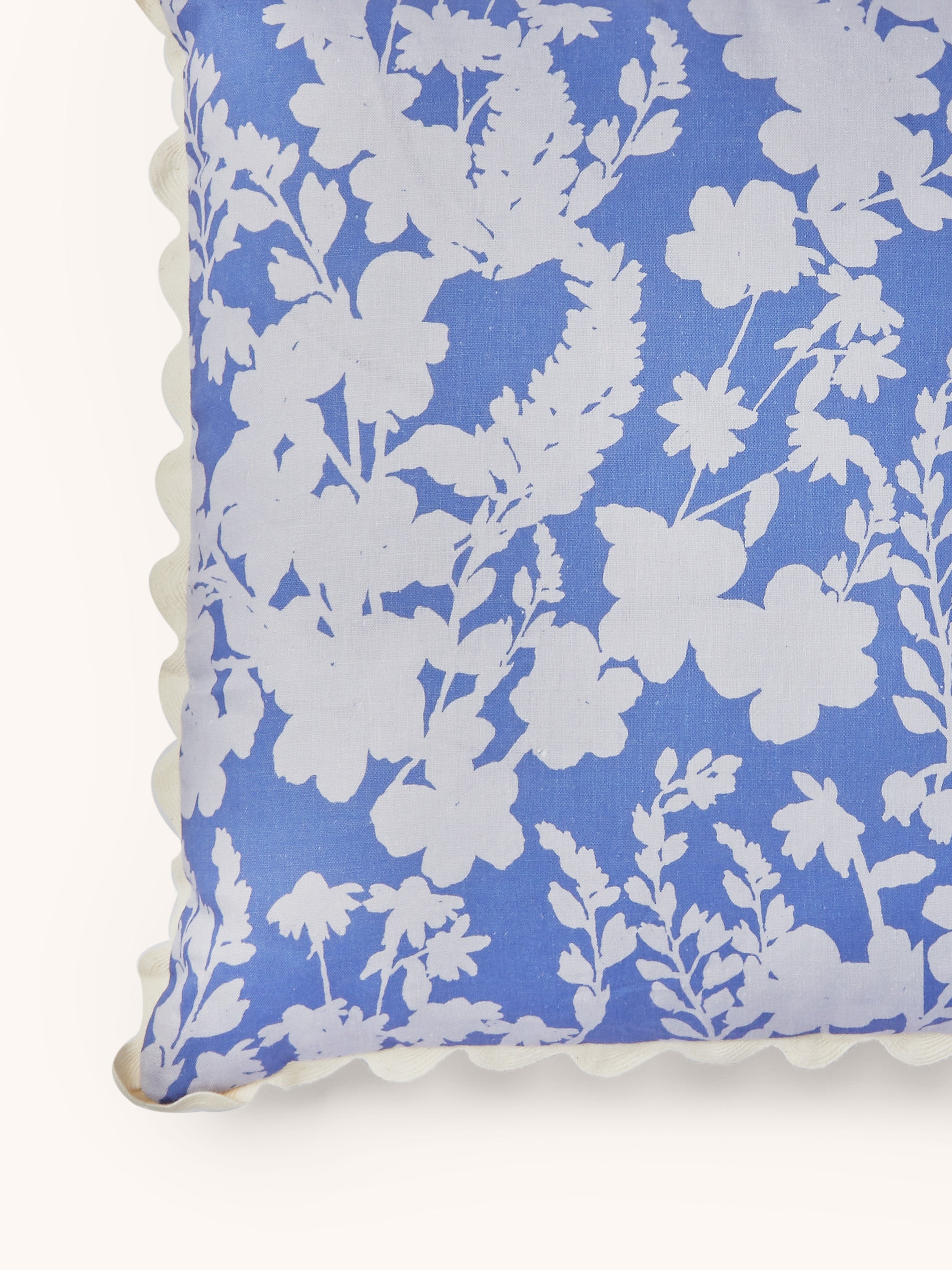 Petal Blue Linen Cushion