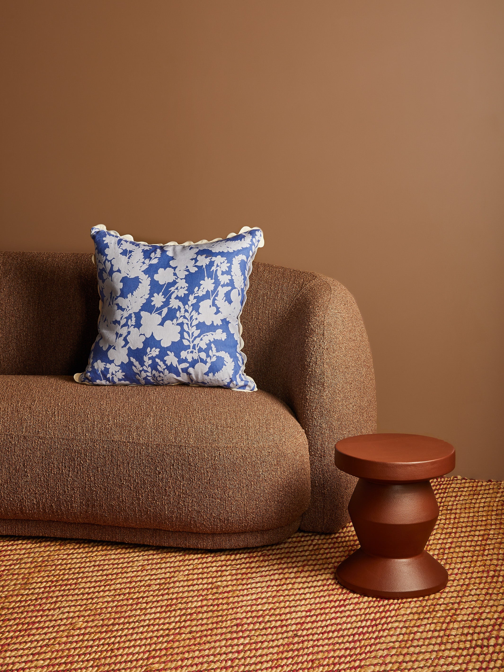 Petal Blue Linen Cushion