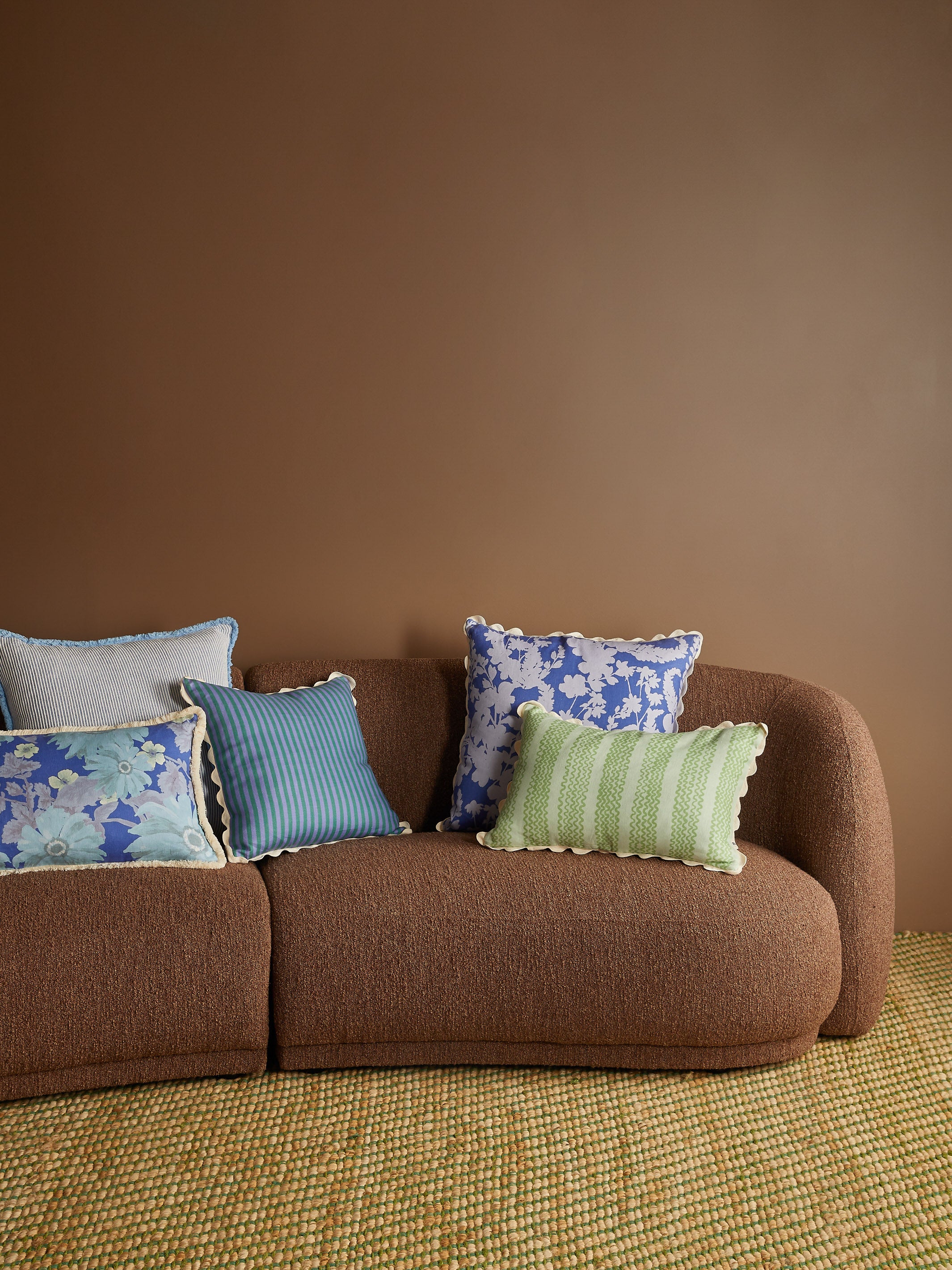 Petal Blue Linen Cushion