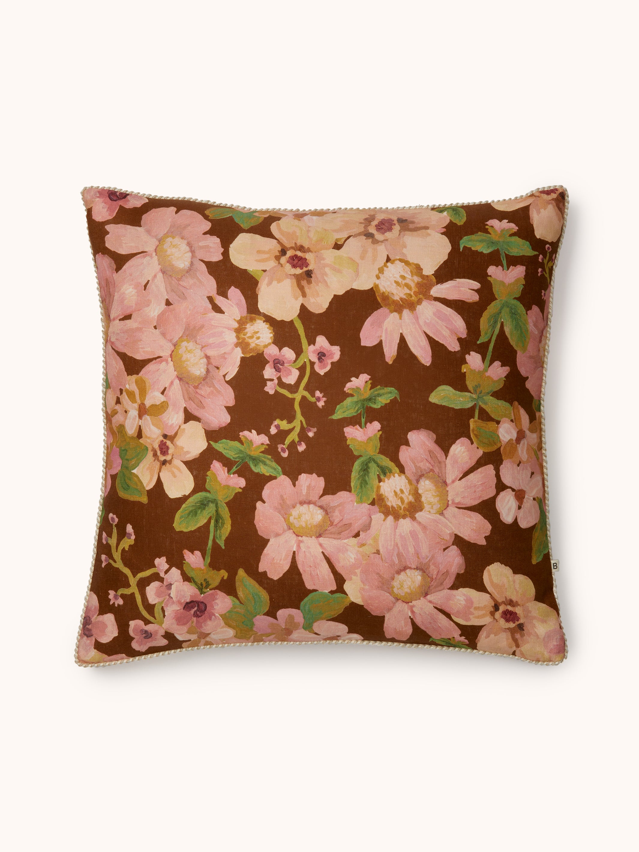 Prairie Cocoa Linen Cushion