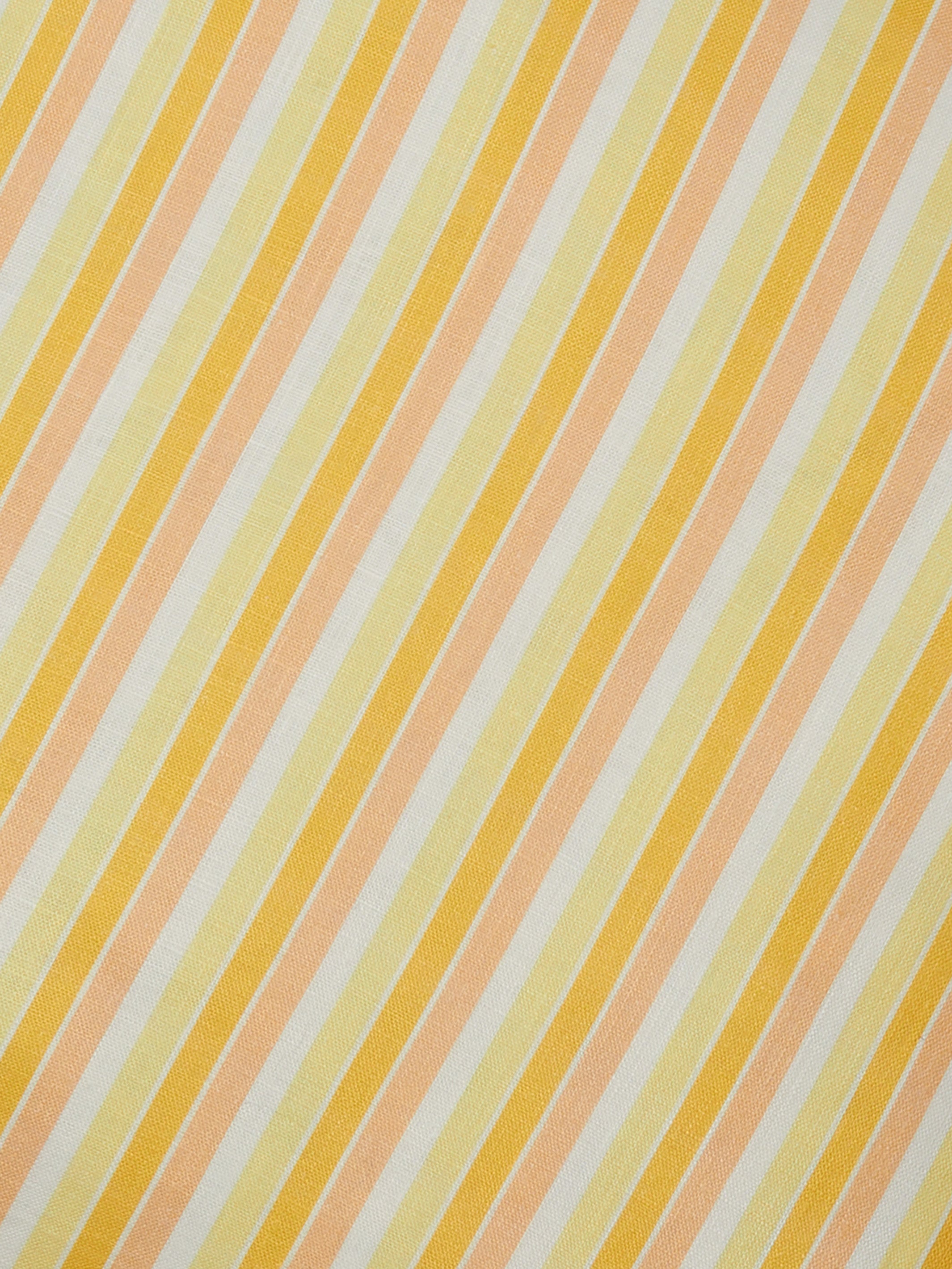 Garden Stripe Yellow Linen Cushion
