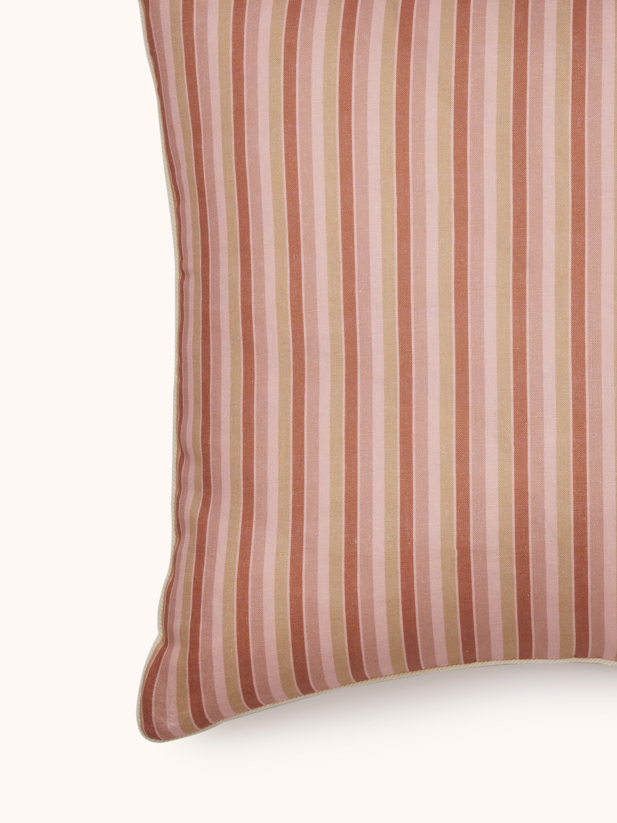 Garden Stripe Pink Linen Cushion