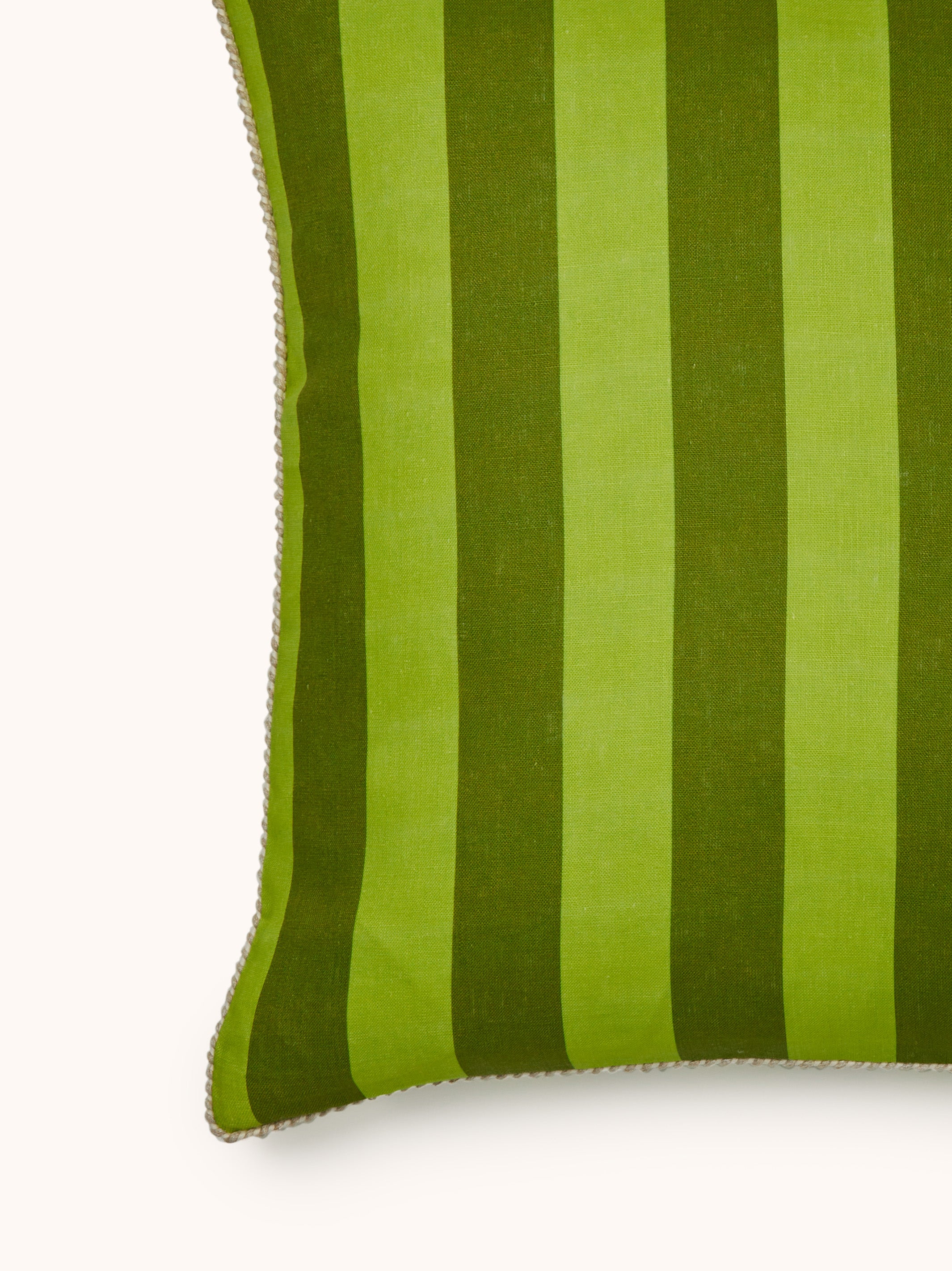 Bold Stripe Citron Linen Cushion