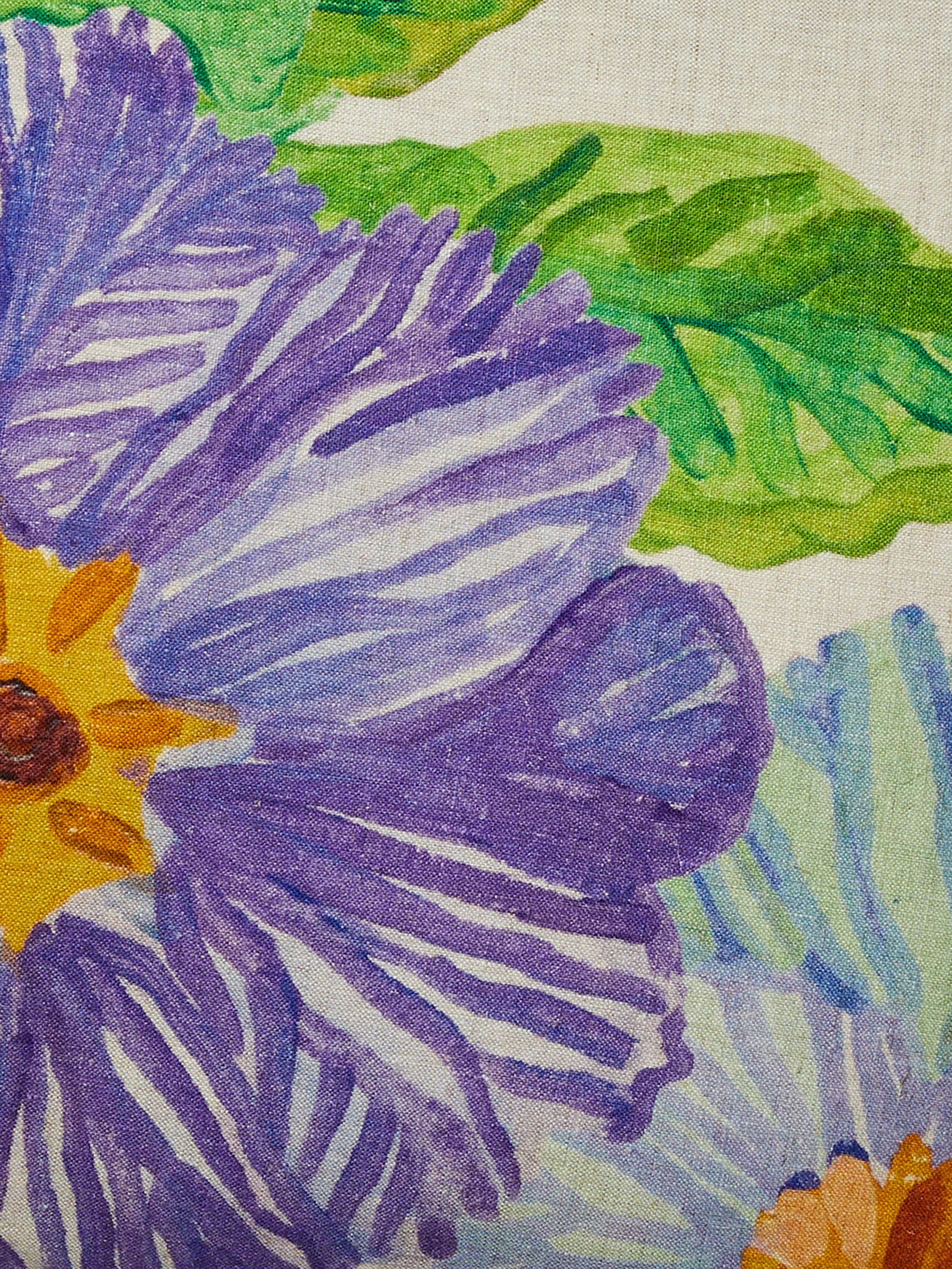 Jardin Blue Linen Cushion