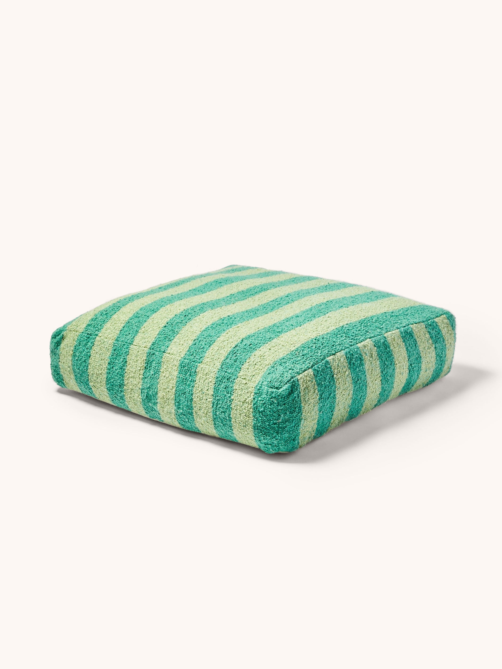 Boucle Stripe Mint Pouffe