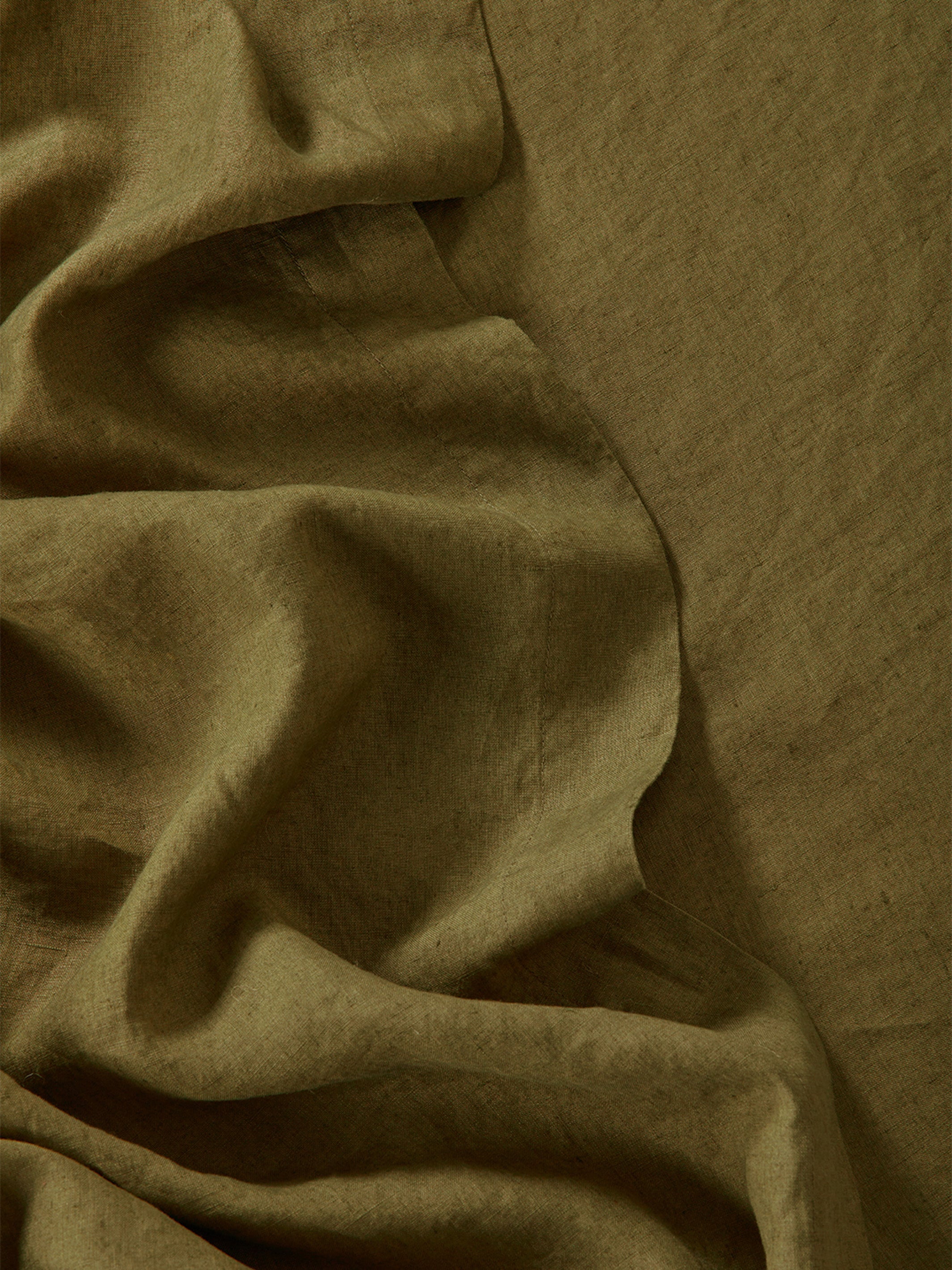 Khaki Linen Flat Sheet
