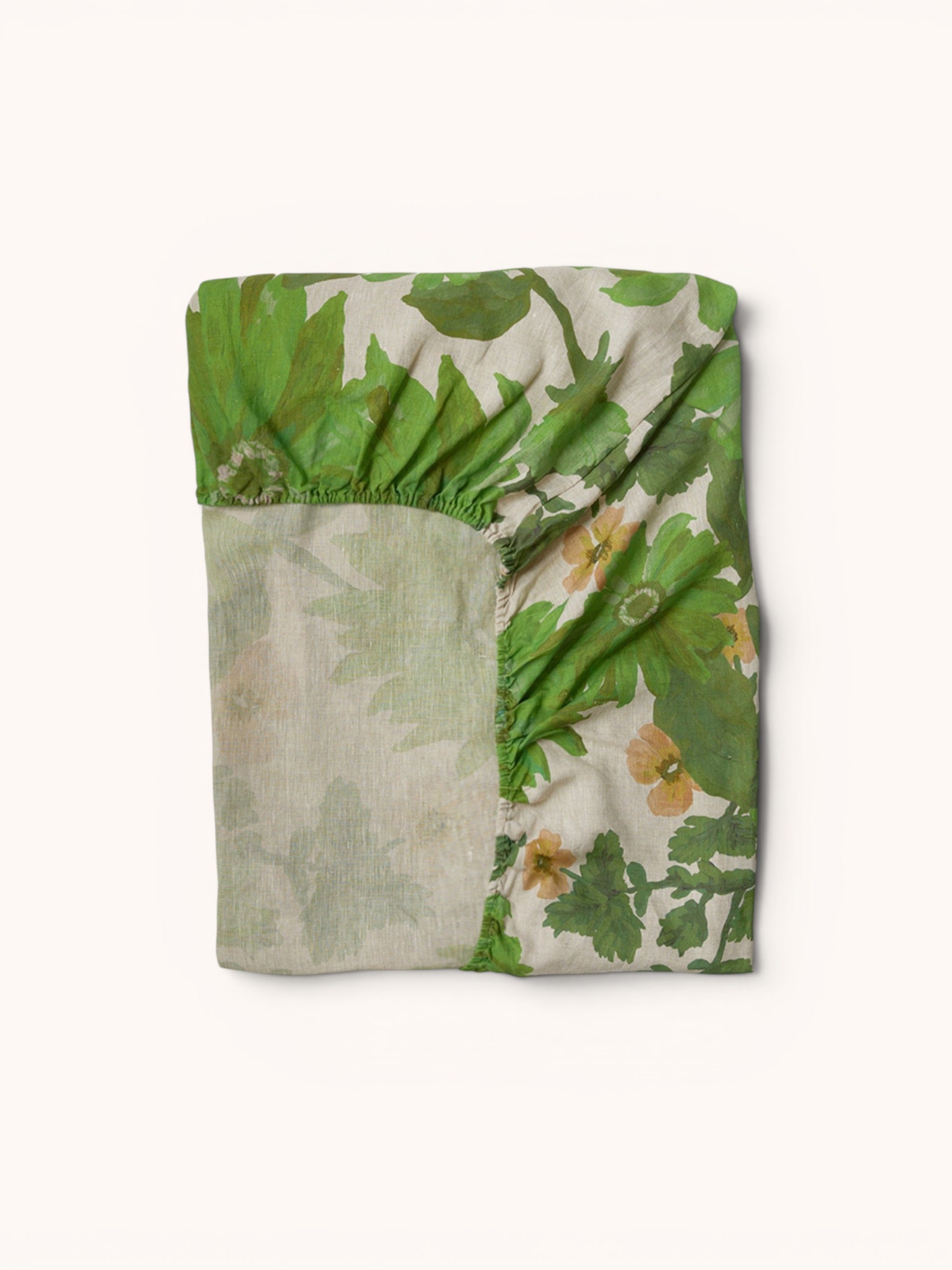 Marigold Leaf Linen Fitted Sheet