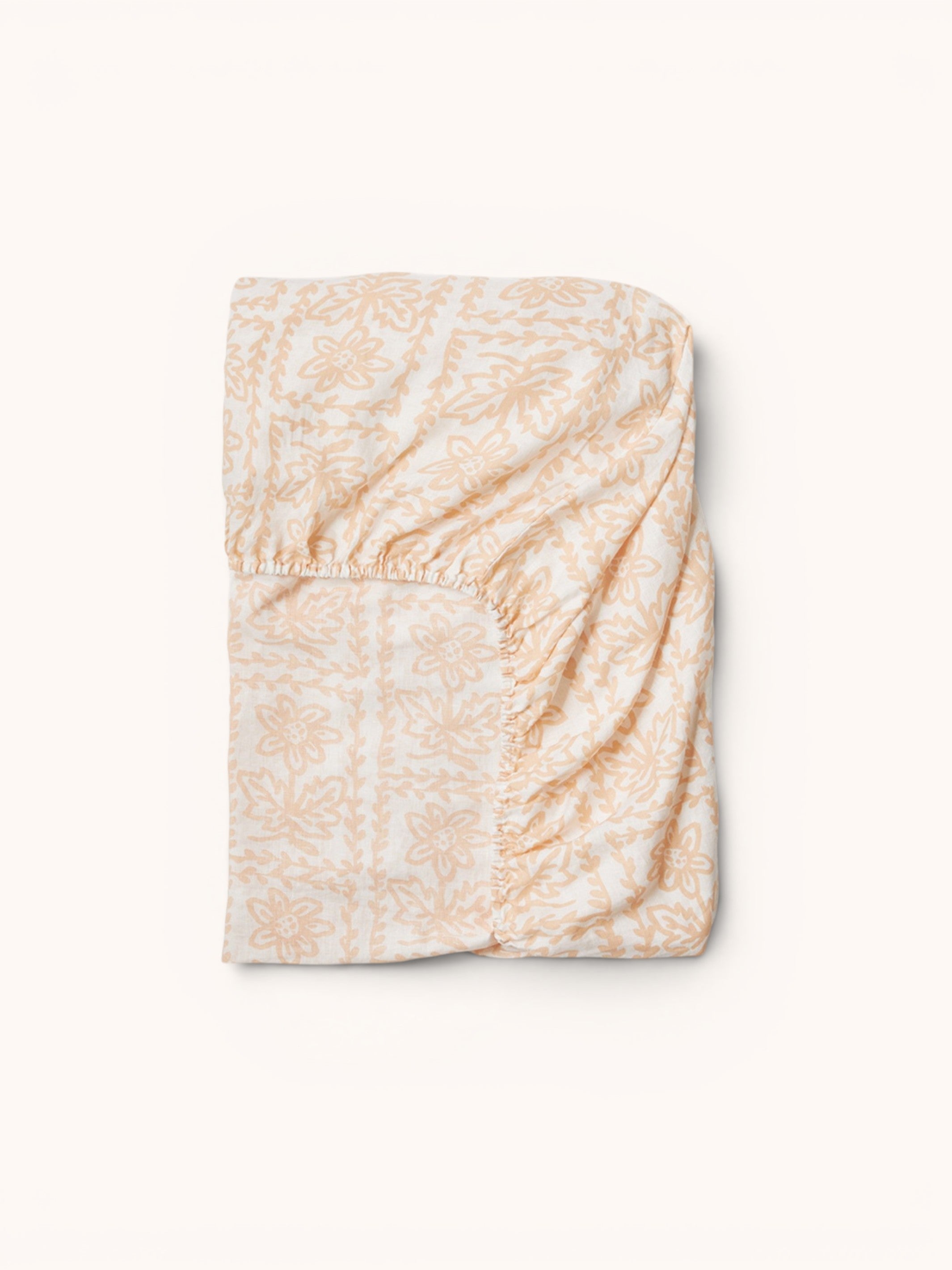 Daisy Buff Linen Fitted Sheet