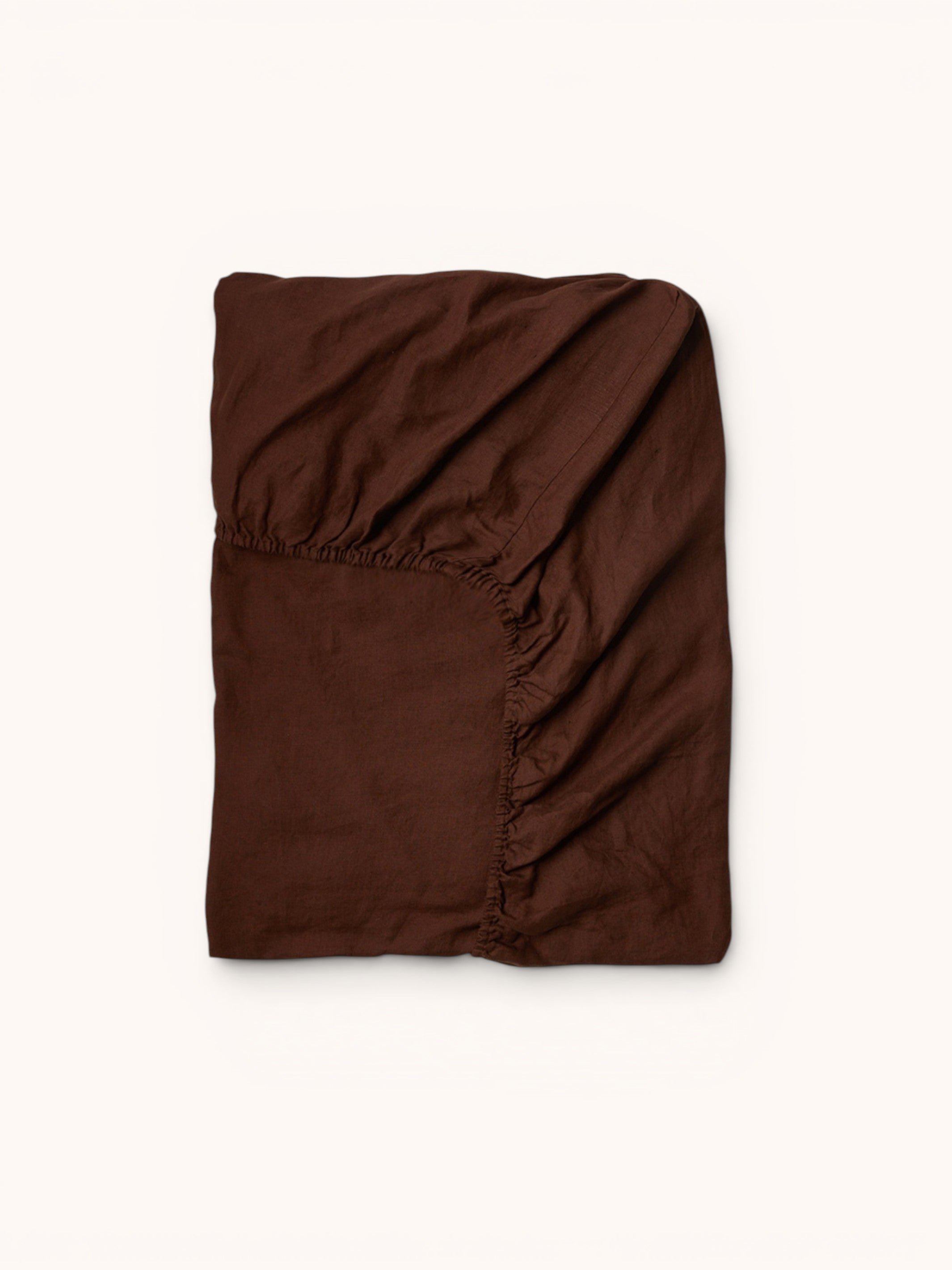Cocoa Linen Fitted Sheet