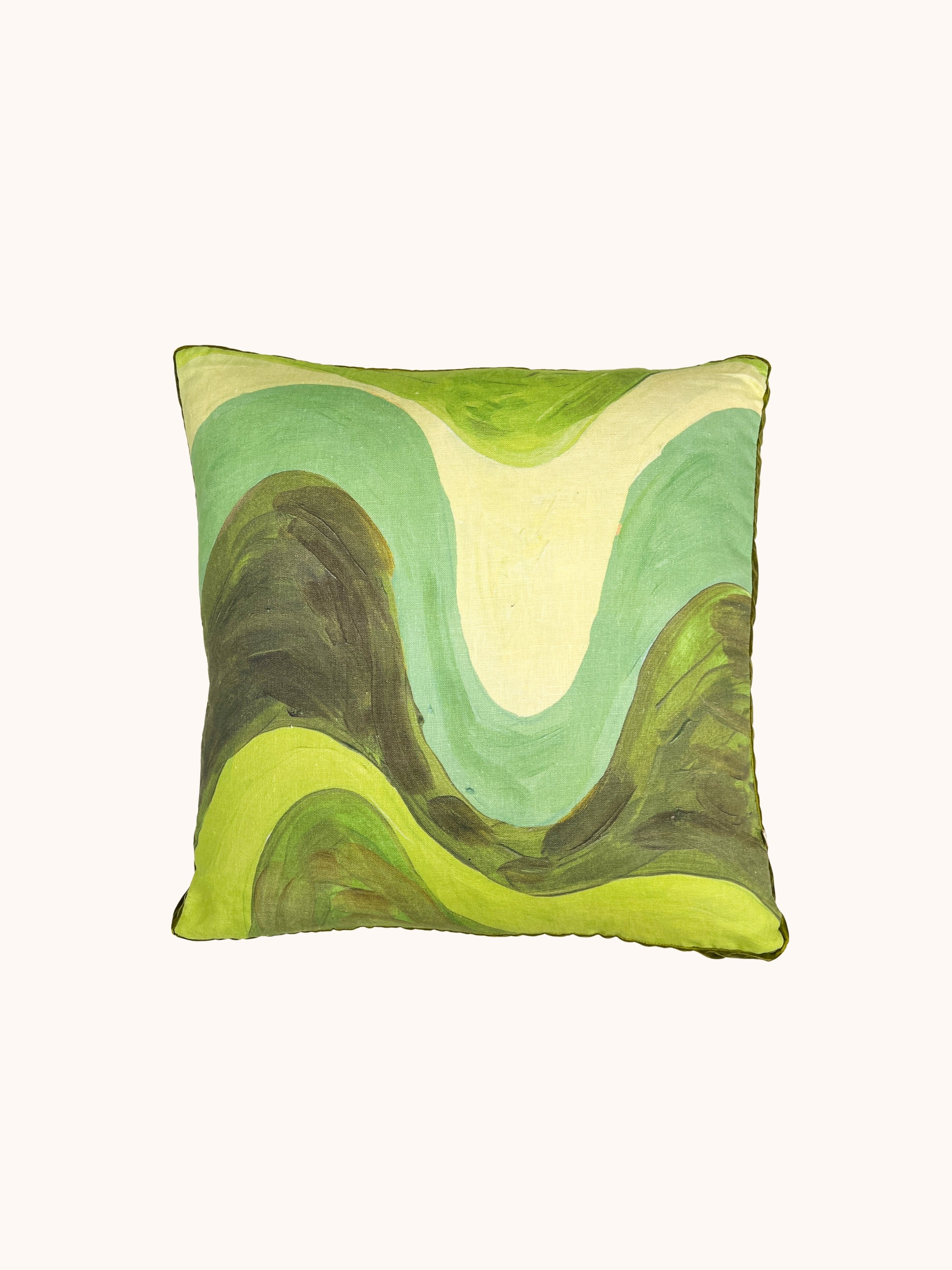 Fonda Green Linen Cushion - Almost Perfect