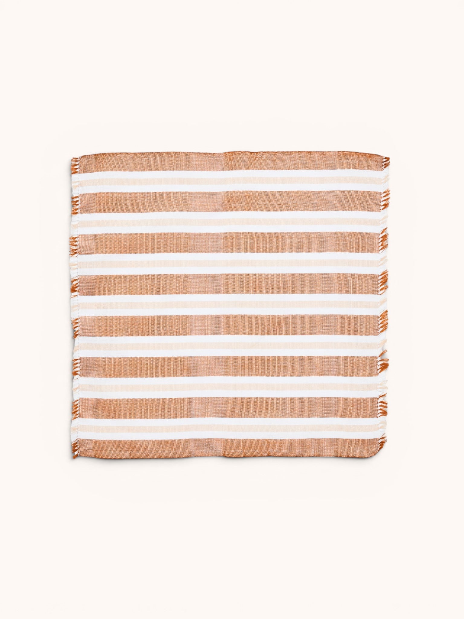 Woven Stripe Tan Peach Napkins - Almost Perfect