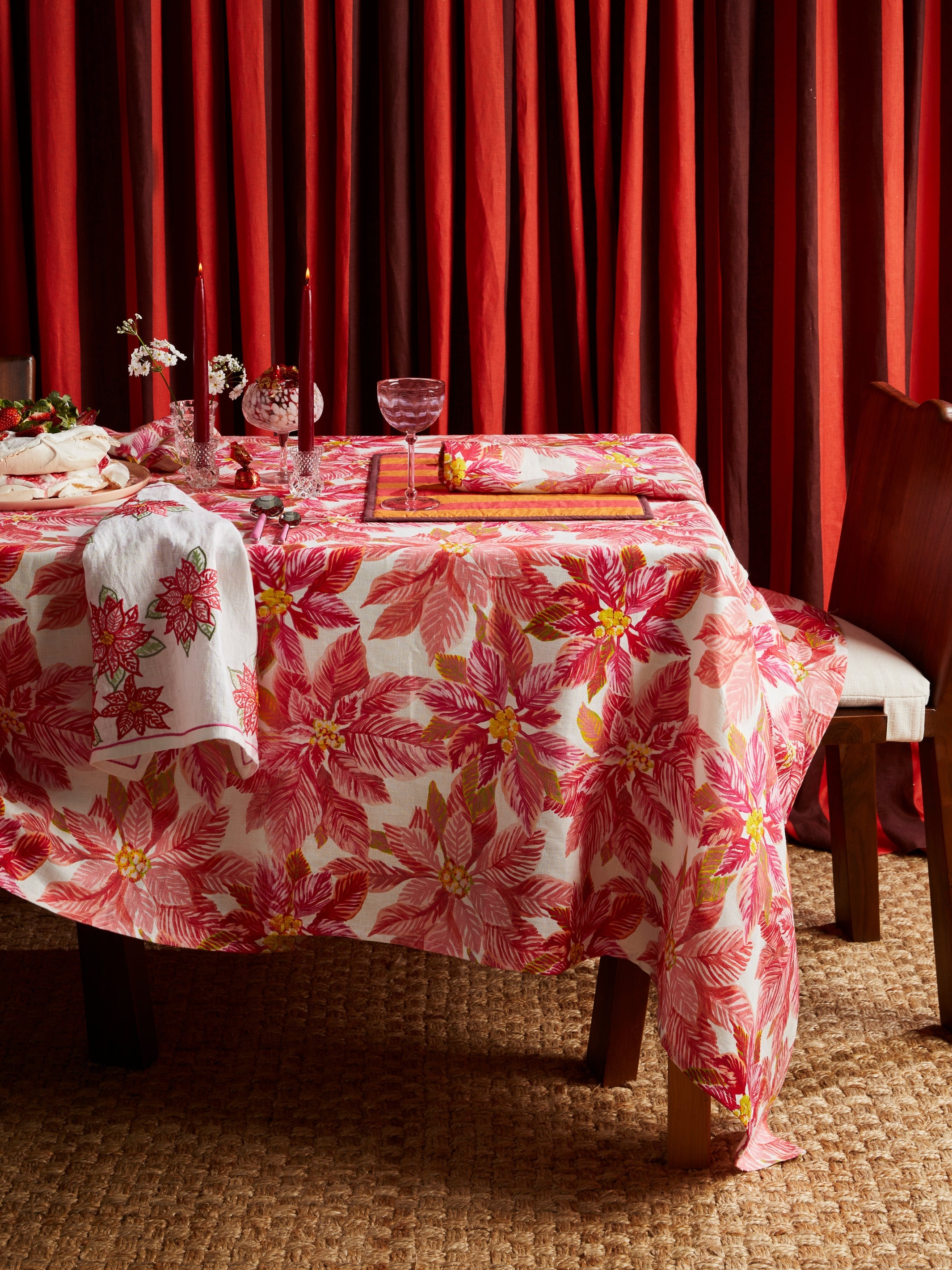 Poinsettia Red Napkins