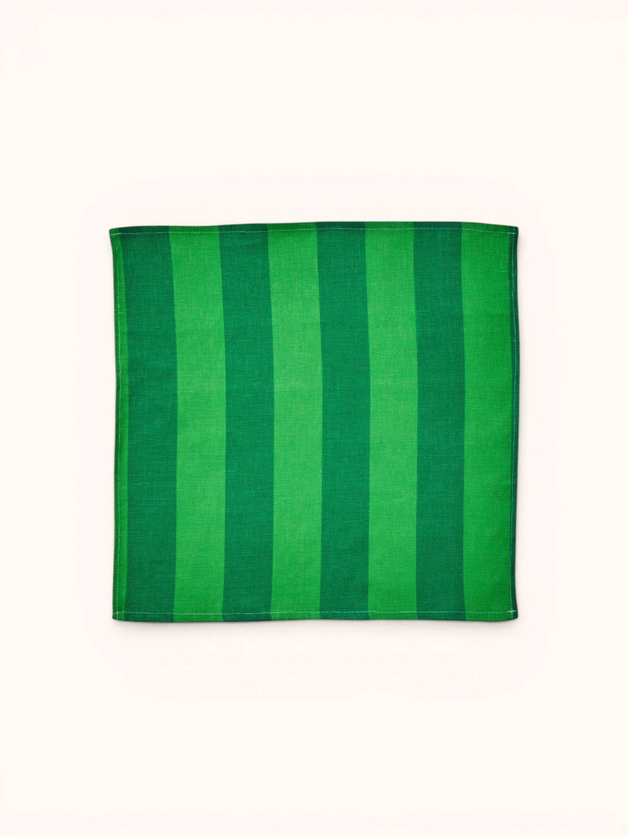 Bold Stripe Green Linen Napkins - Almost Perfect