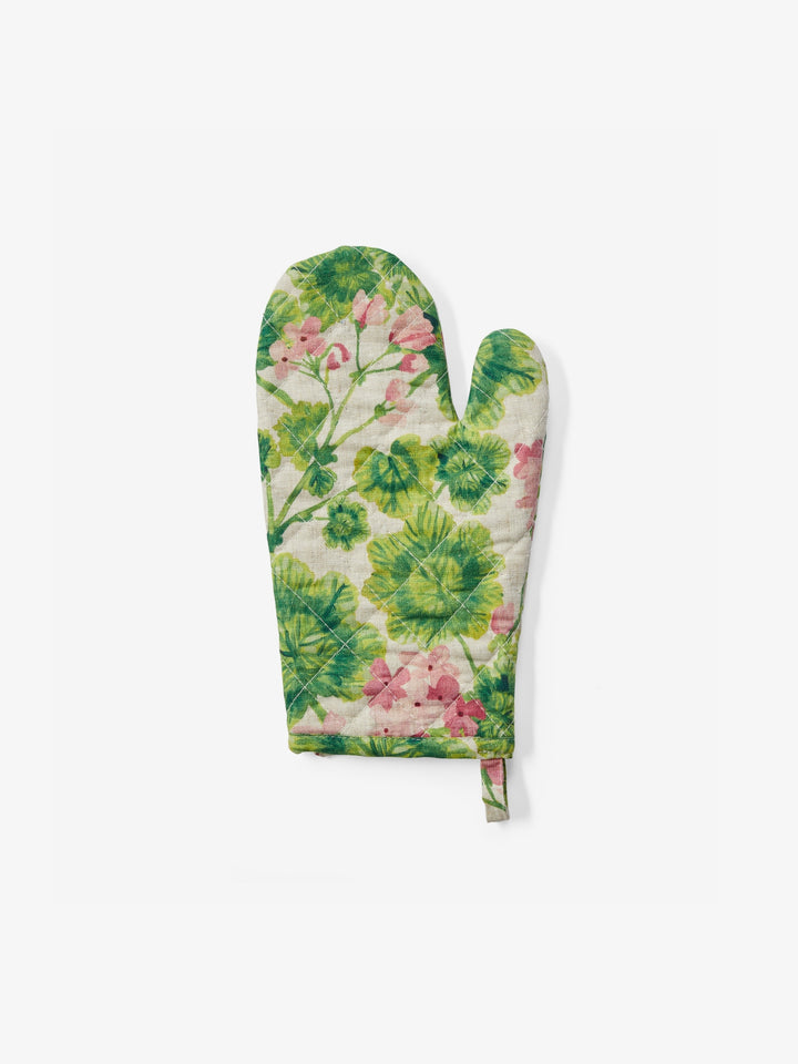 Geranium Multi Linen Oven Mitt