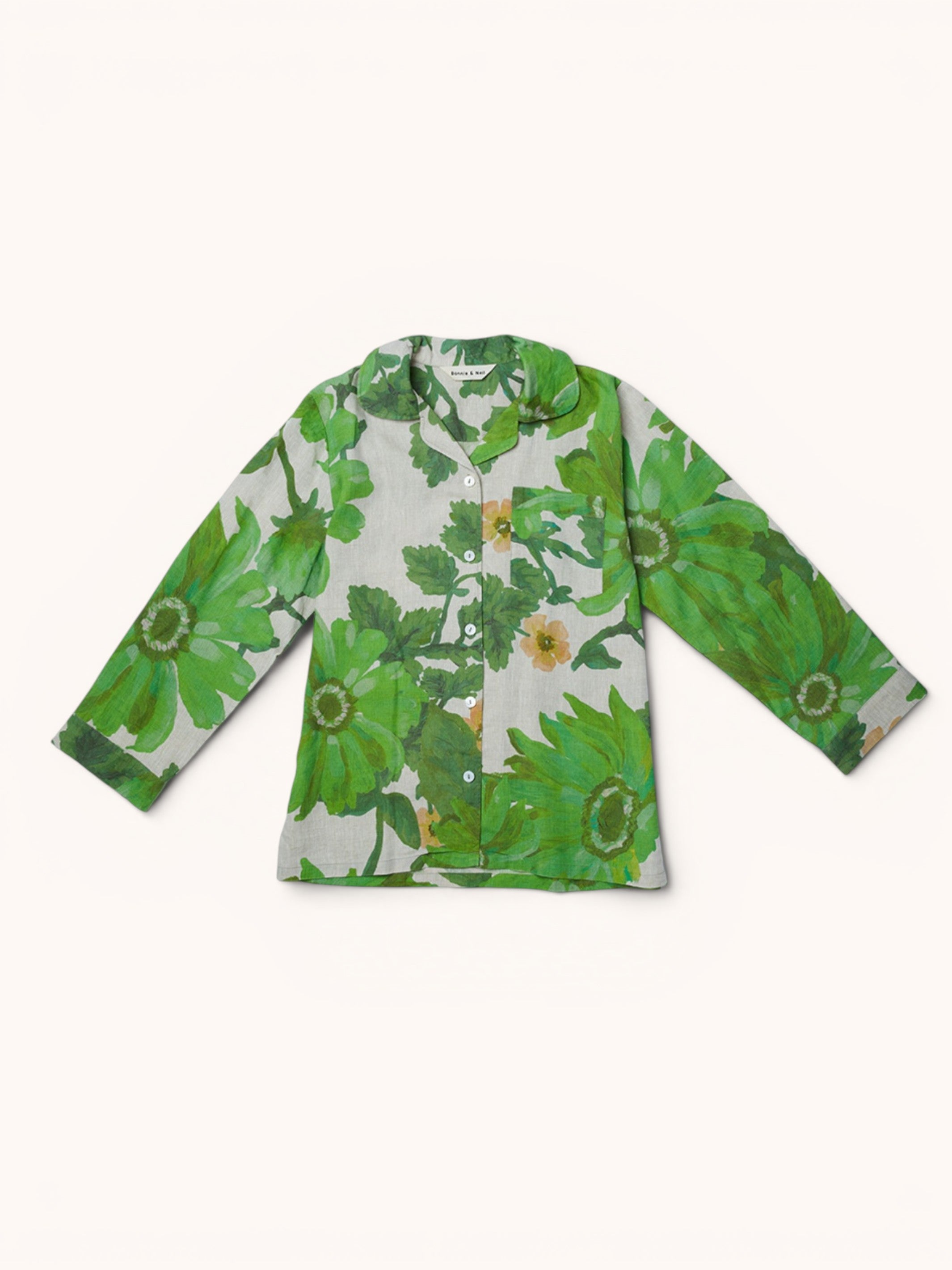 Marigold Leaf Linen Pyjama Set - Almost Perfect