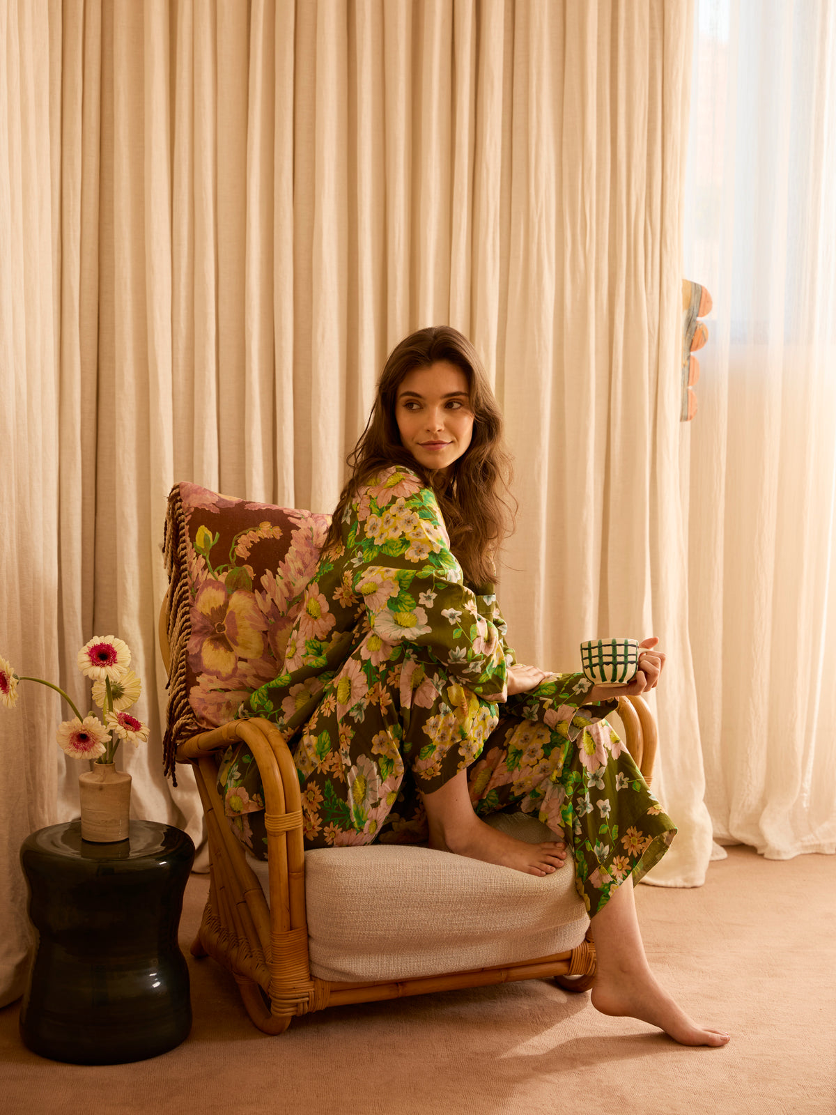 Buttercup Olive Linen Pyjama Set
