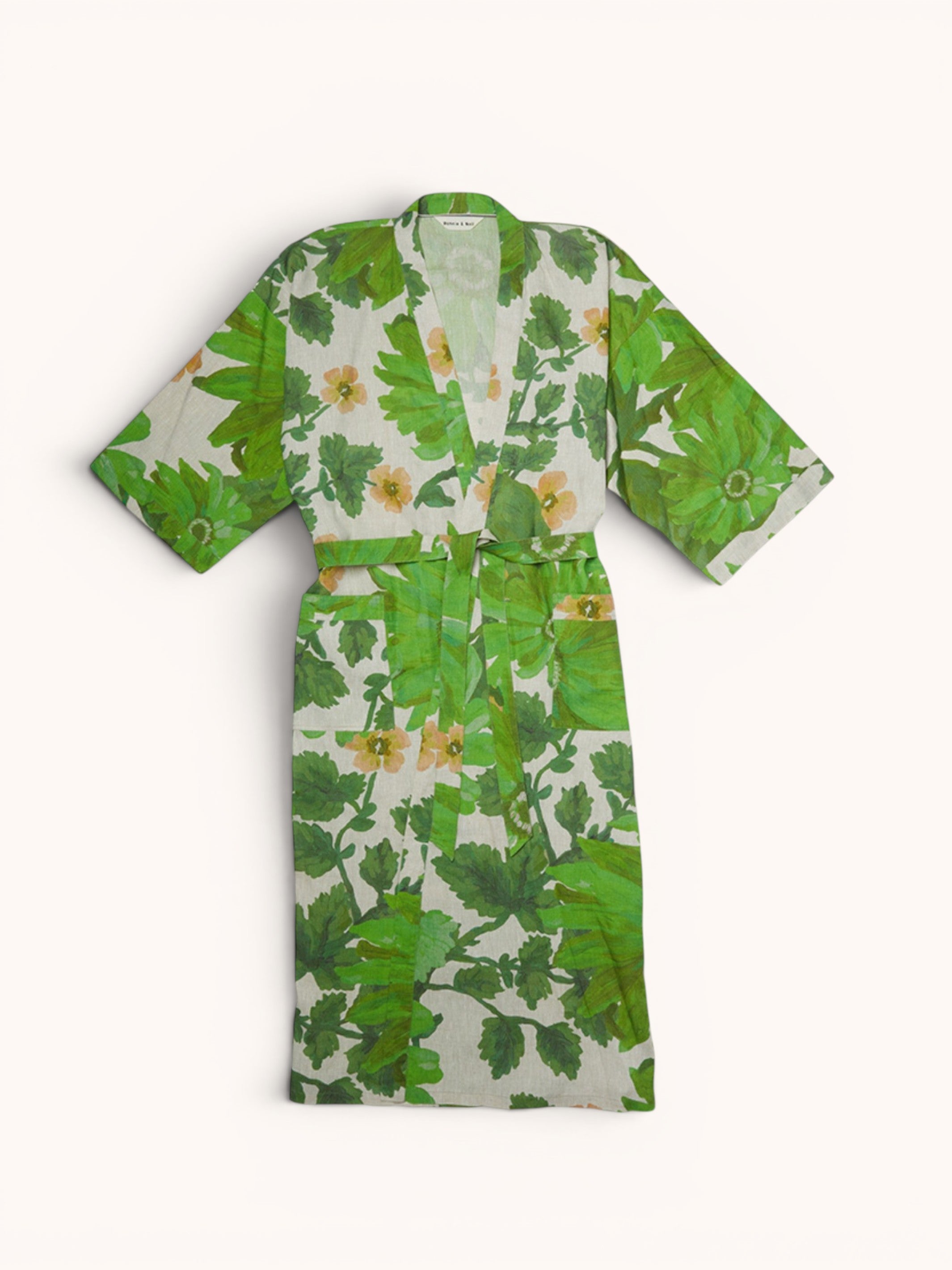 Marigold Leaf Linen Robe - Almost Perfect