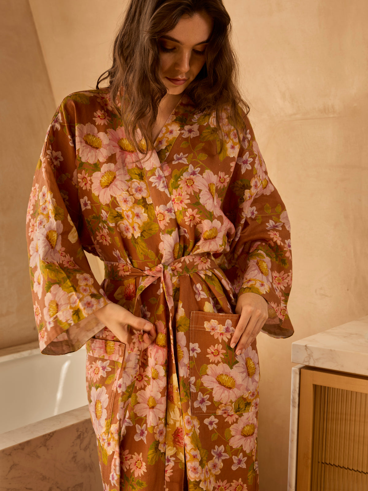 Buttercup Rust Linen Robe