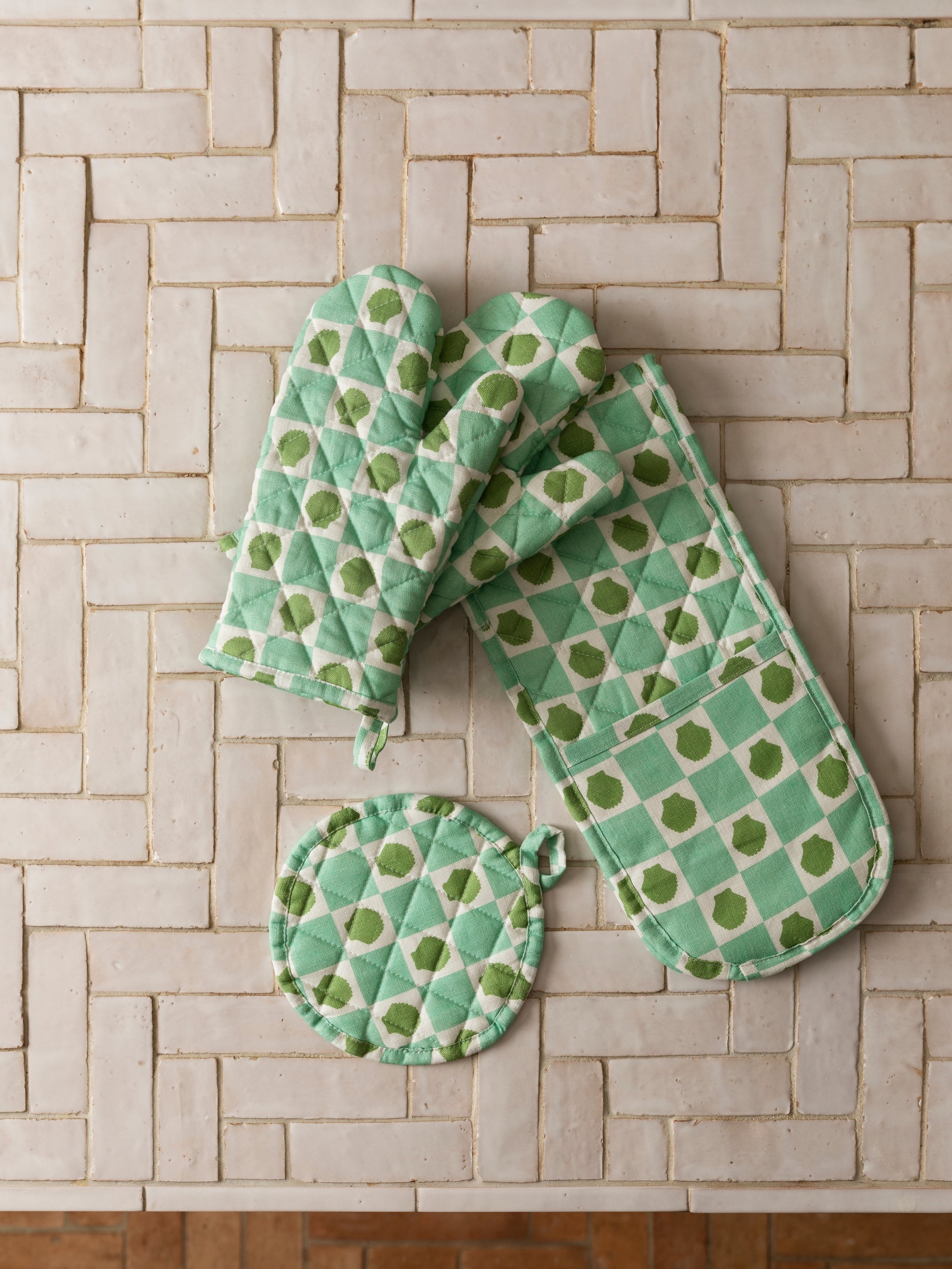 Shell Check Mint Round Pot Holder - Almost Perfect