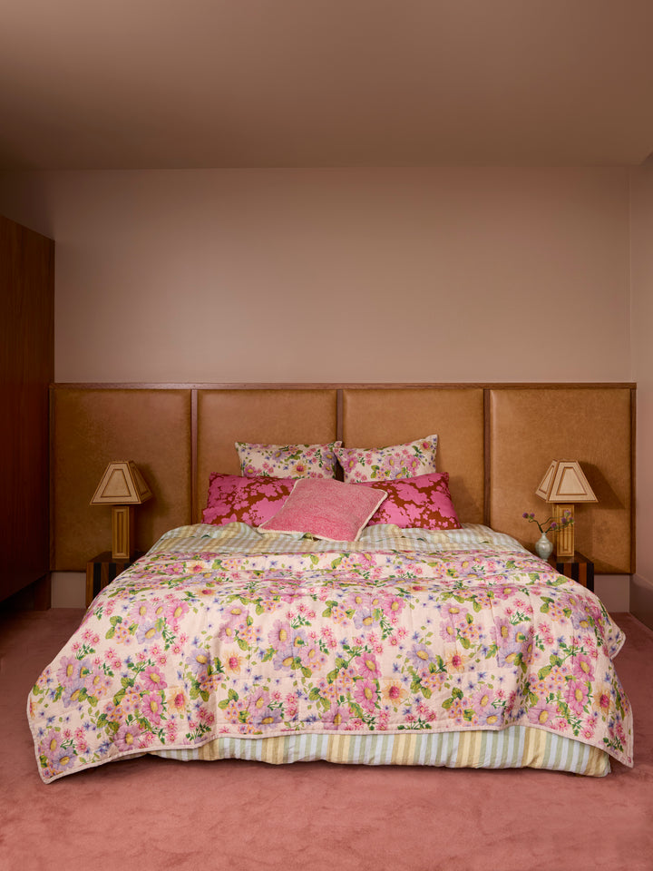 Gardenia Cerise Linen Standard Pillowcases