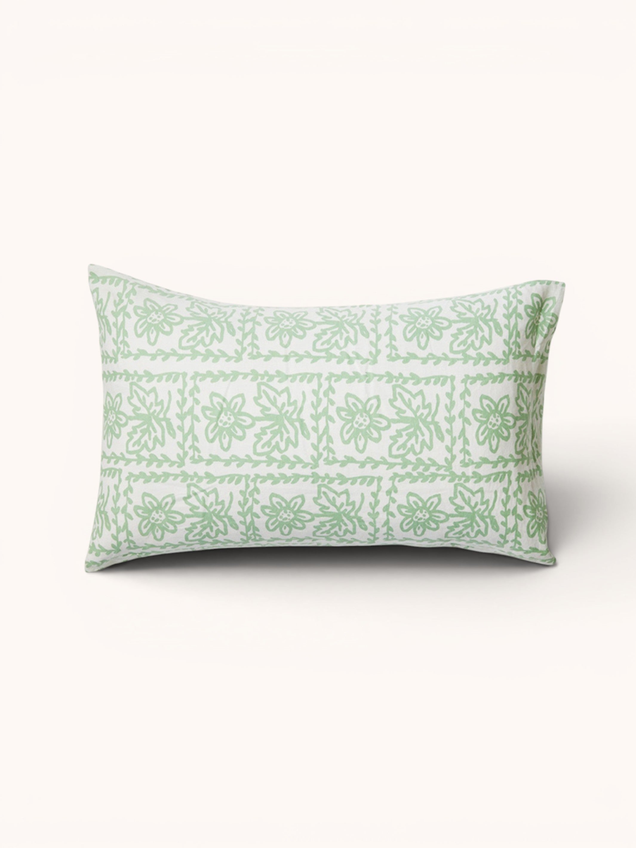 Daisy Sage Linen Standard Pillowcases