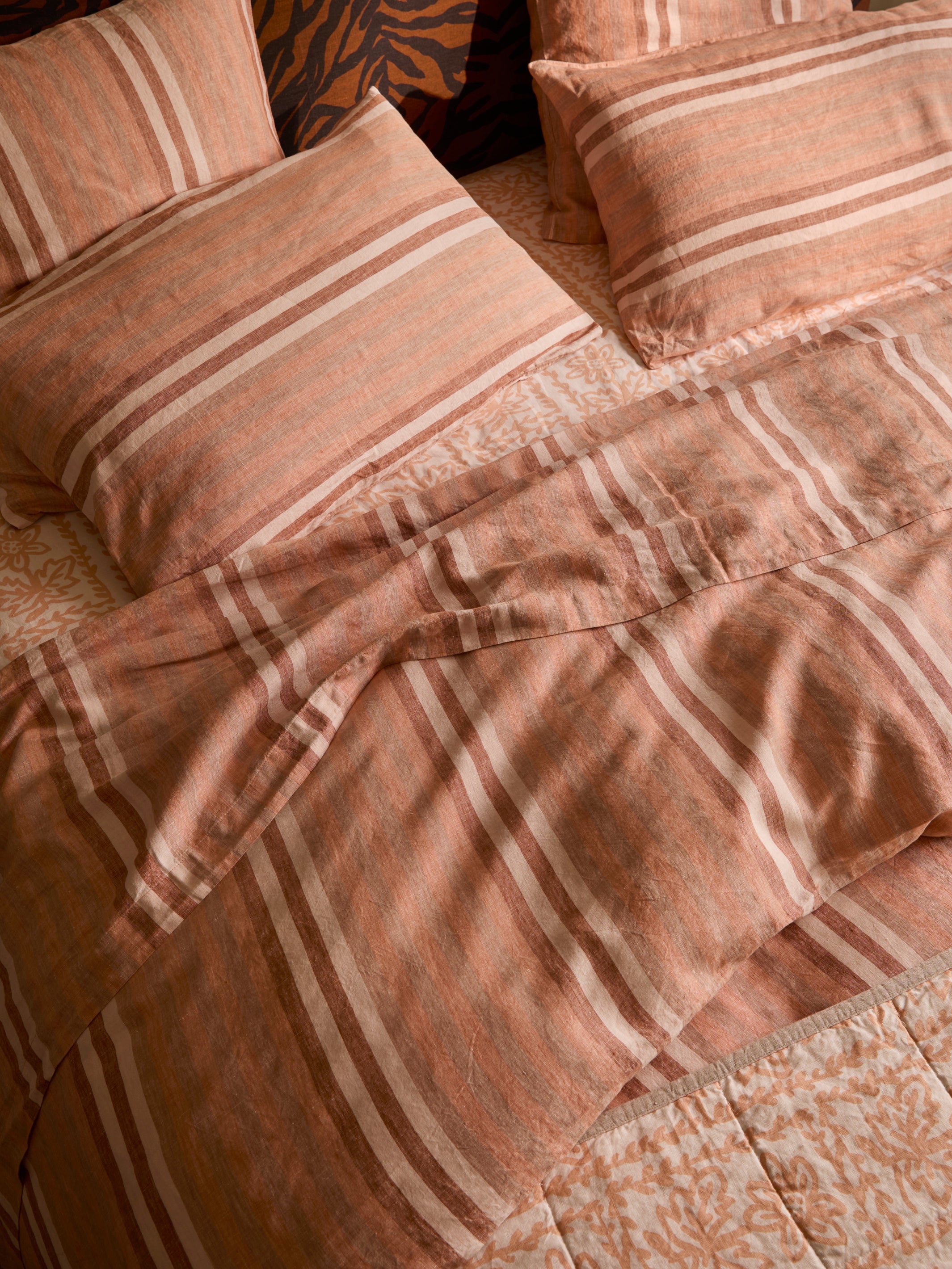 Stripe Hazelnut Linen Standard Pillowcases