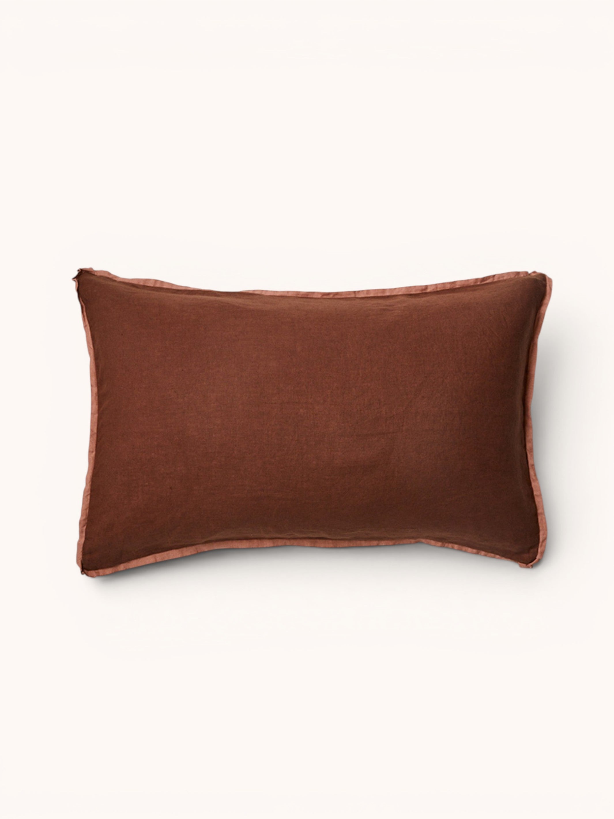 Cocoa & Tan Linen Standard Pillowcases