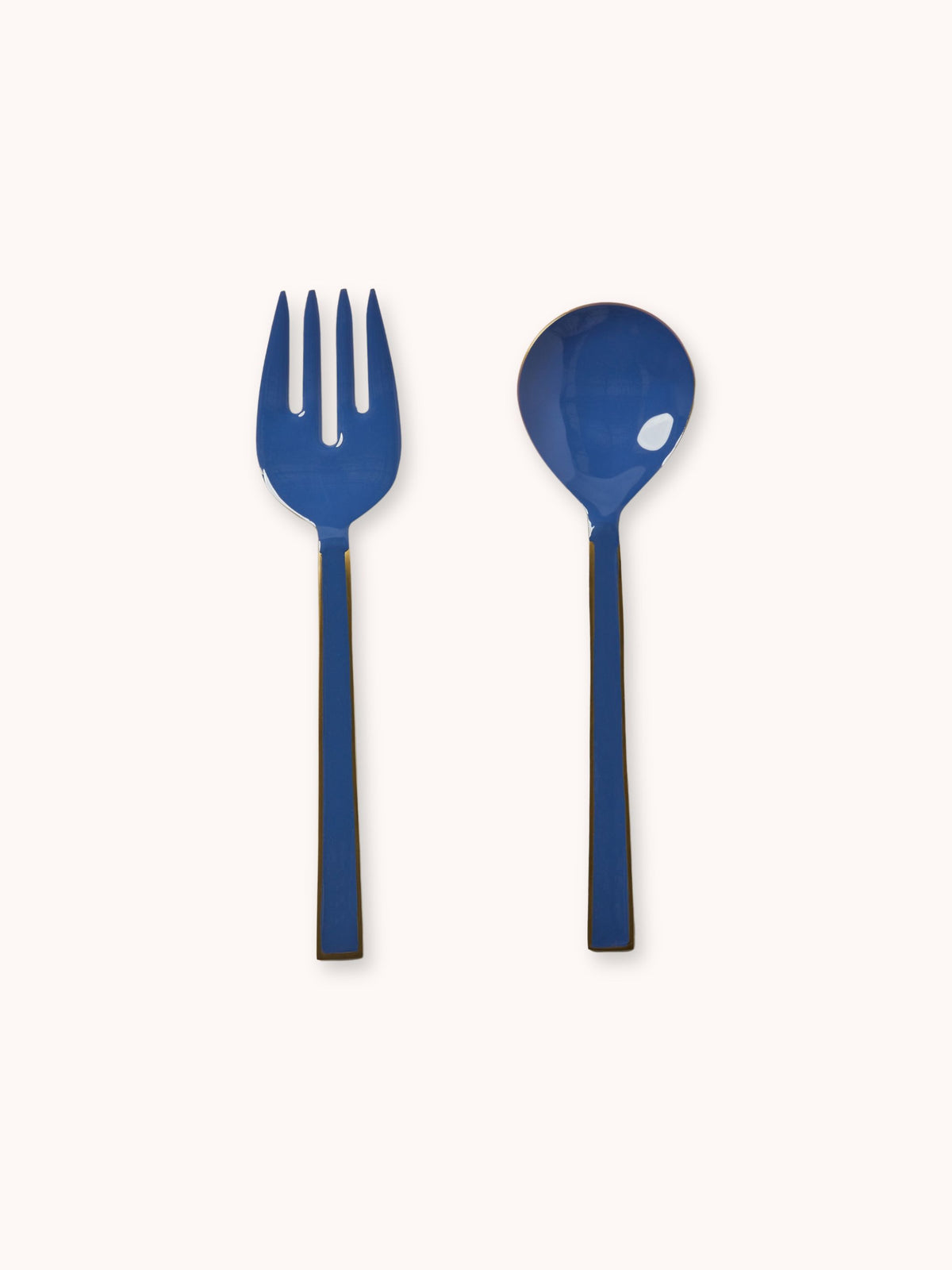 Yves Blue Enamel Salad Severs