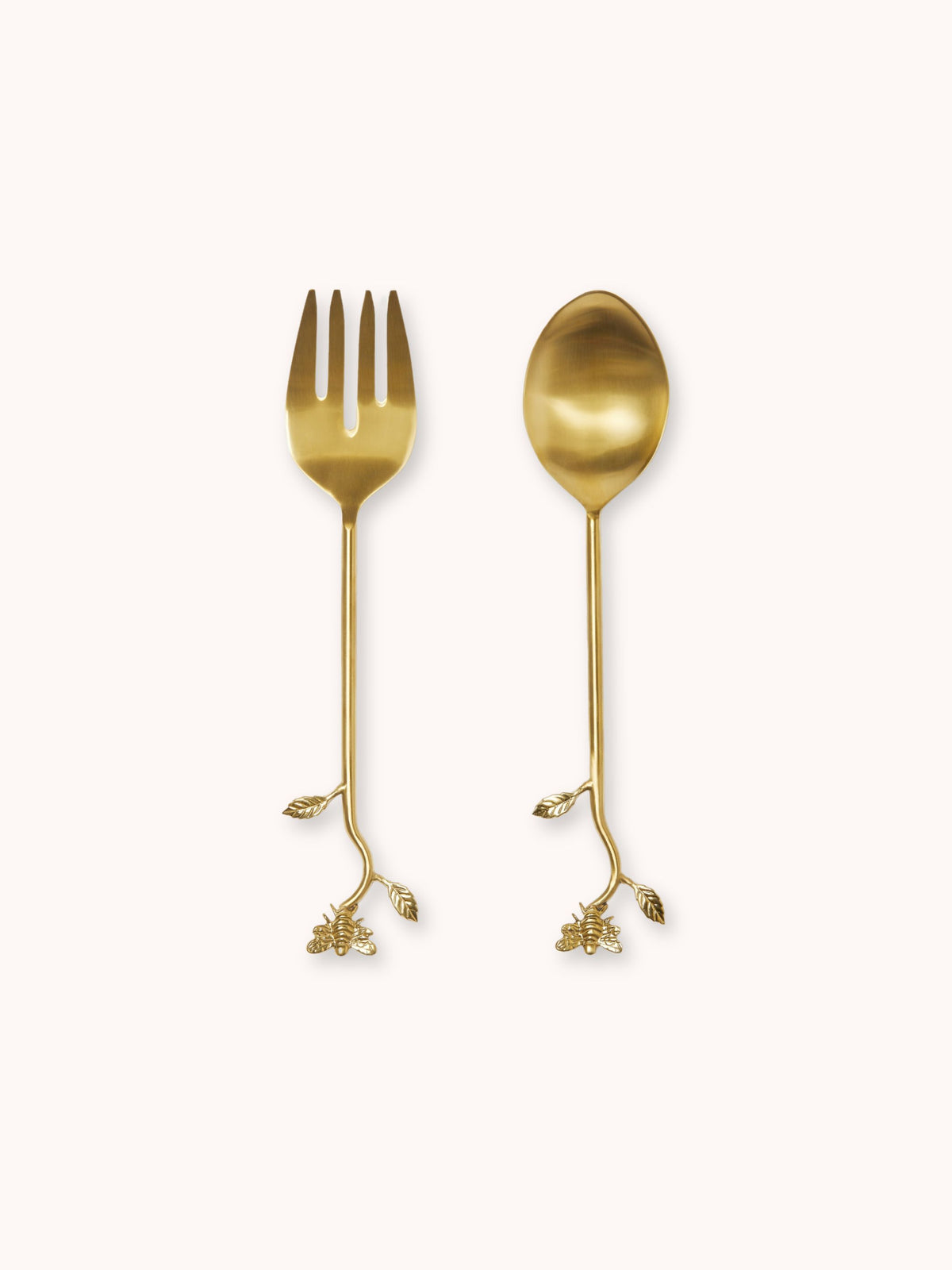 Wild Bees Brass Salad Severs