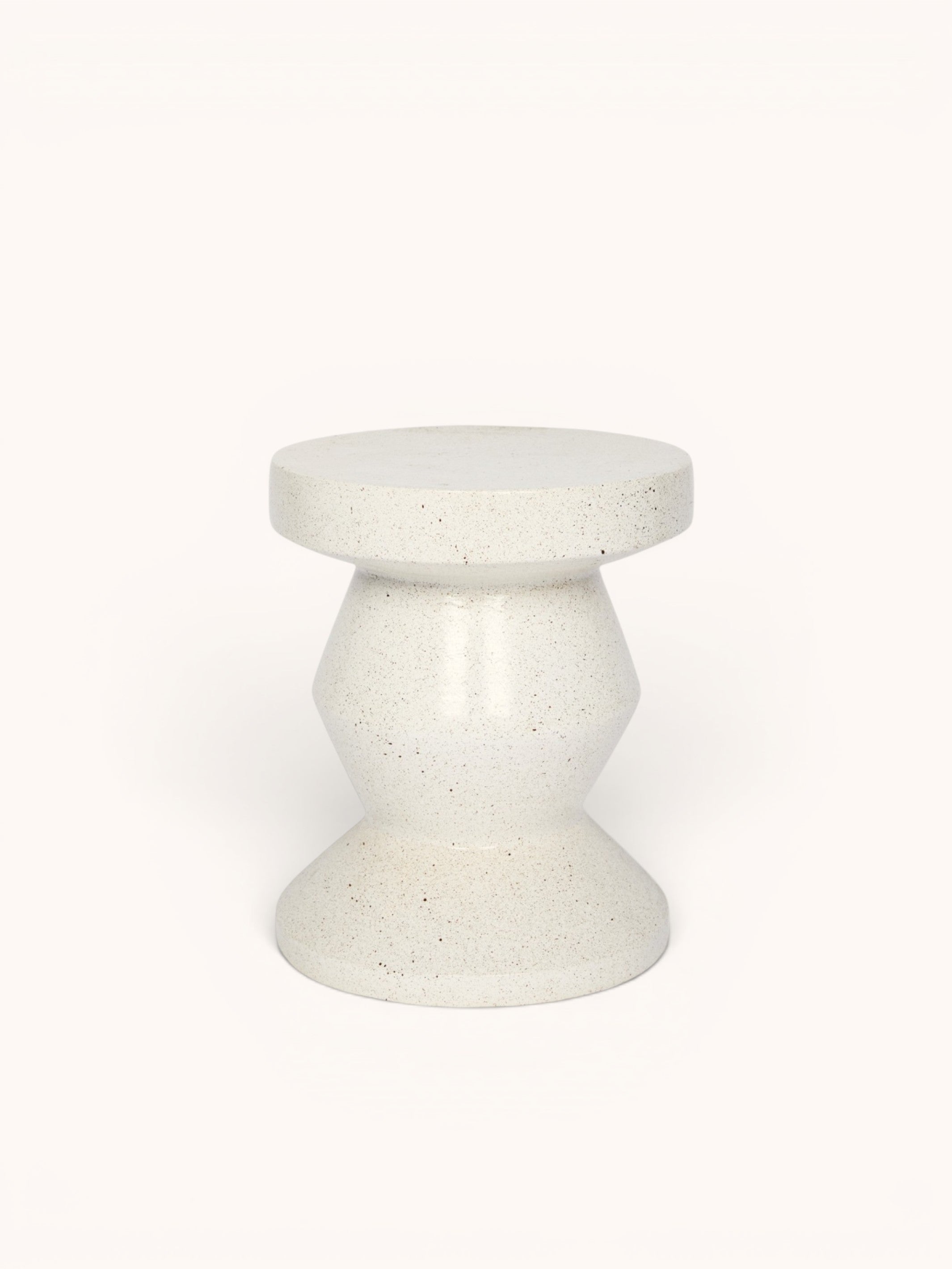Pedestal Side Table Speckle White
