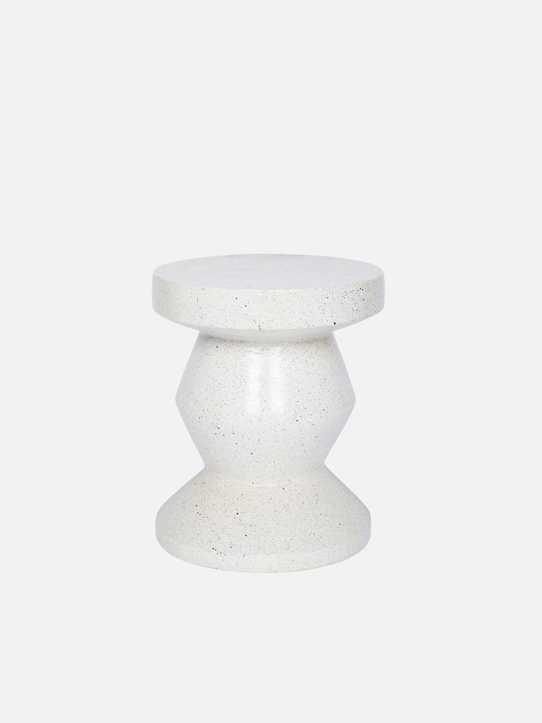 Pedestal Side Table Speckle White