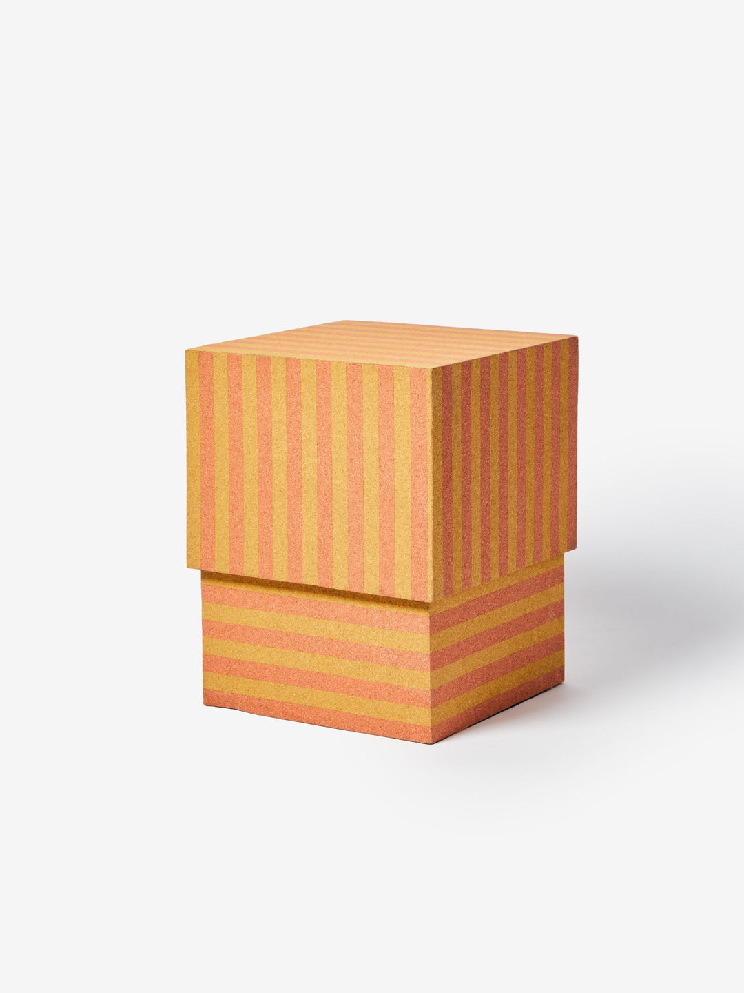 Cork Square Side Table Stripe Orange