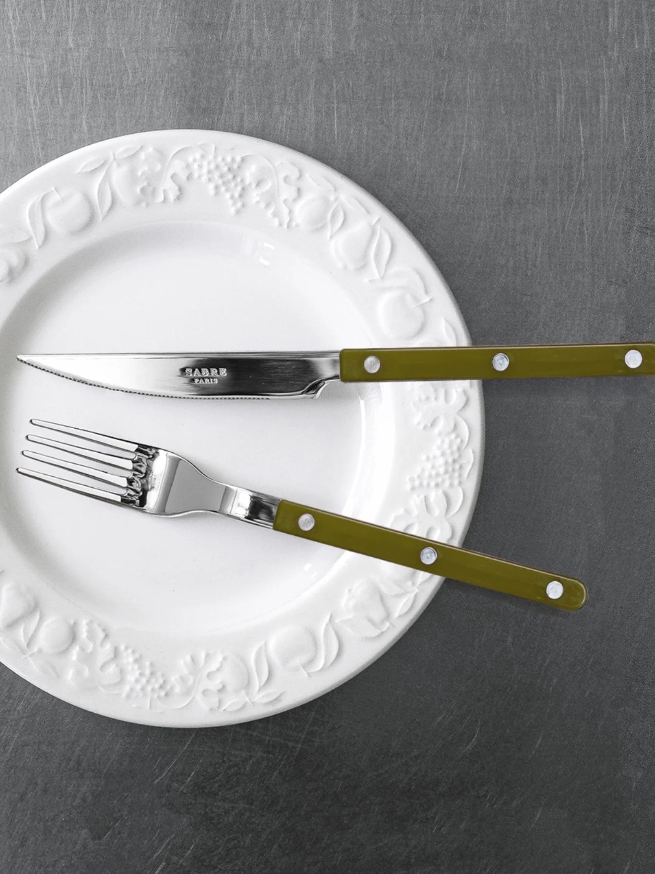 Sabre Paris Bistrot Cutlery Set: Green Fern