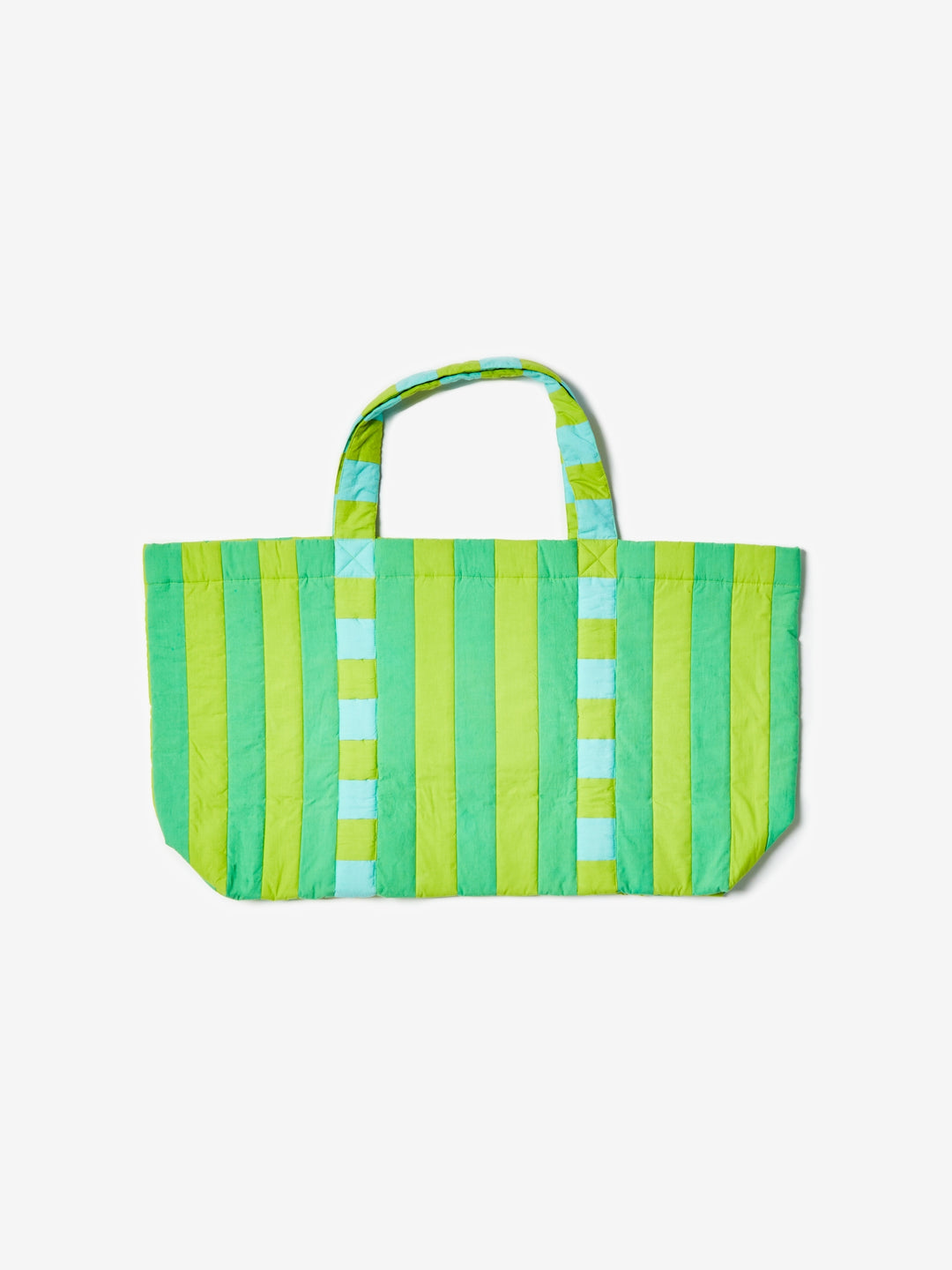 Stripe Green Quilted Tote Bag