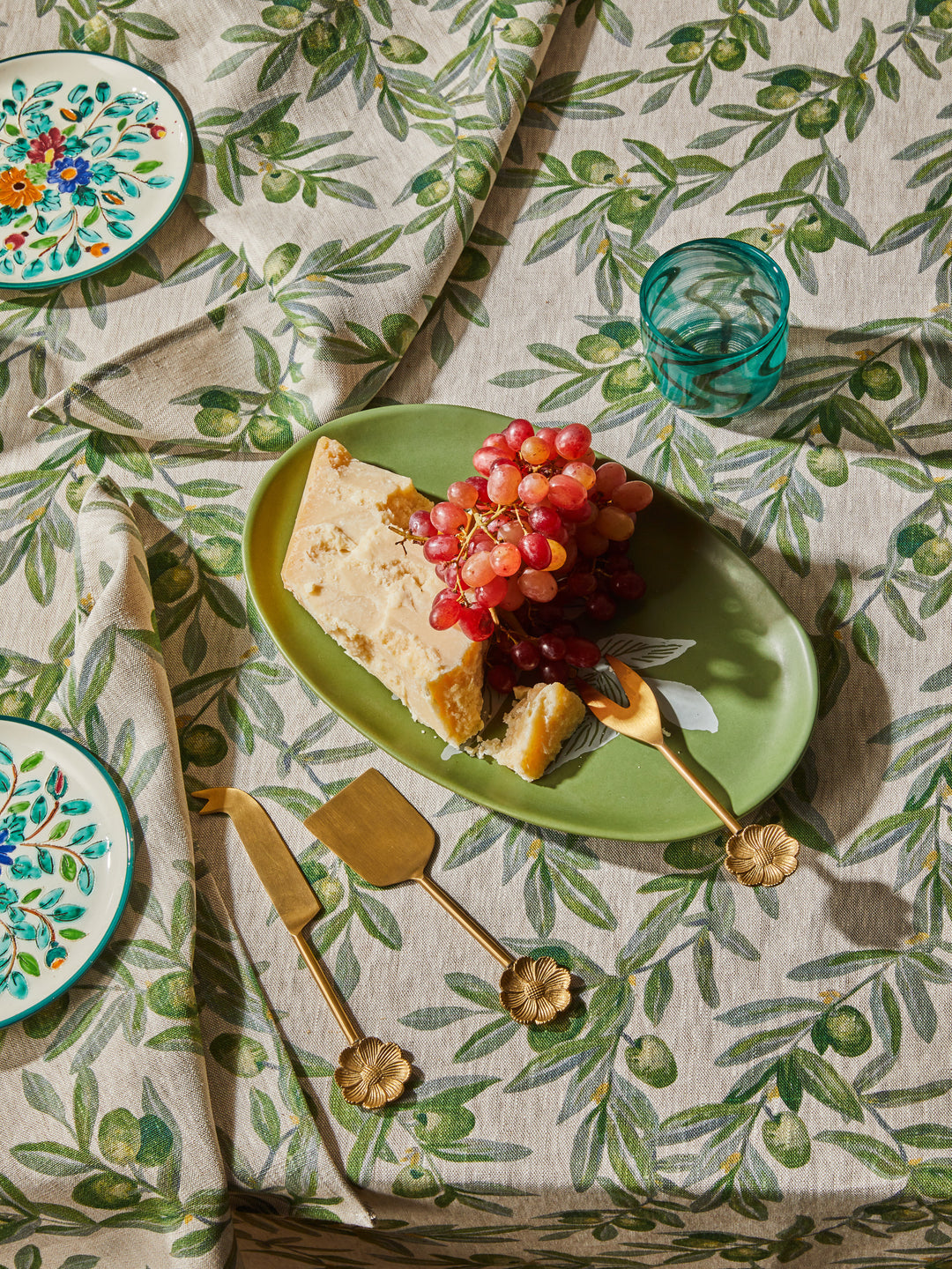Olive Green Linen Tablecloth