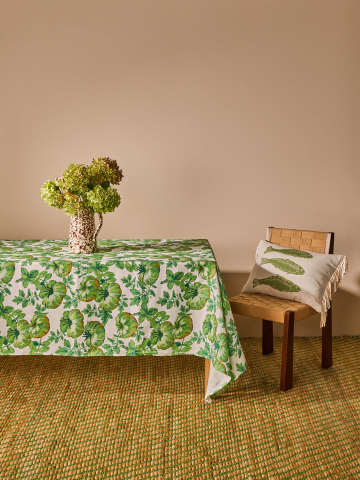 Heirloom Green Linen Tablecloth